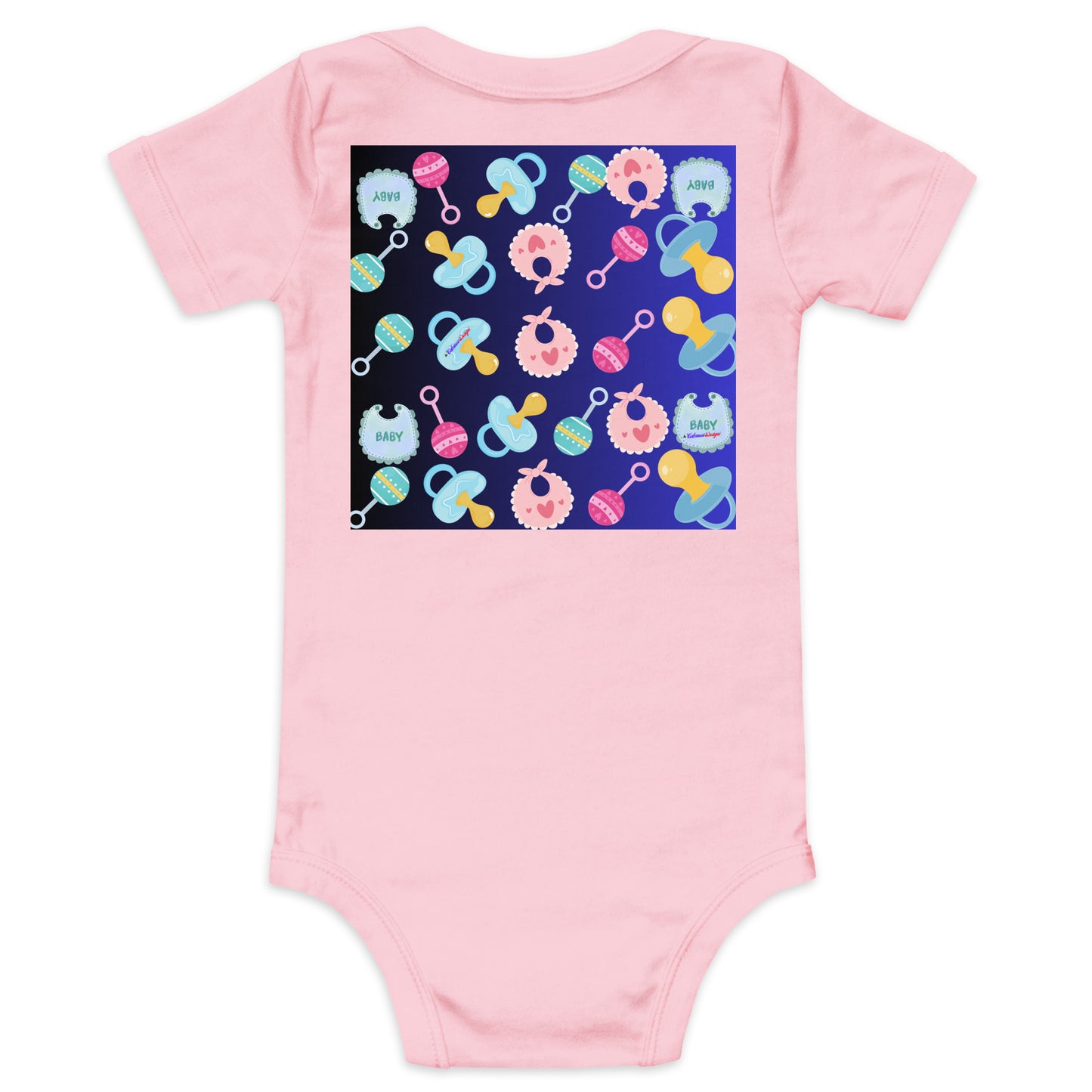 Baby Rattler Icon, Pacifiers, Baby Bib, CALMNESS DESIGNS, Creative Designer's, Baby short sleeve one piece