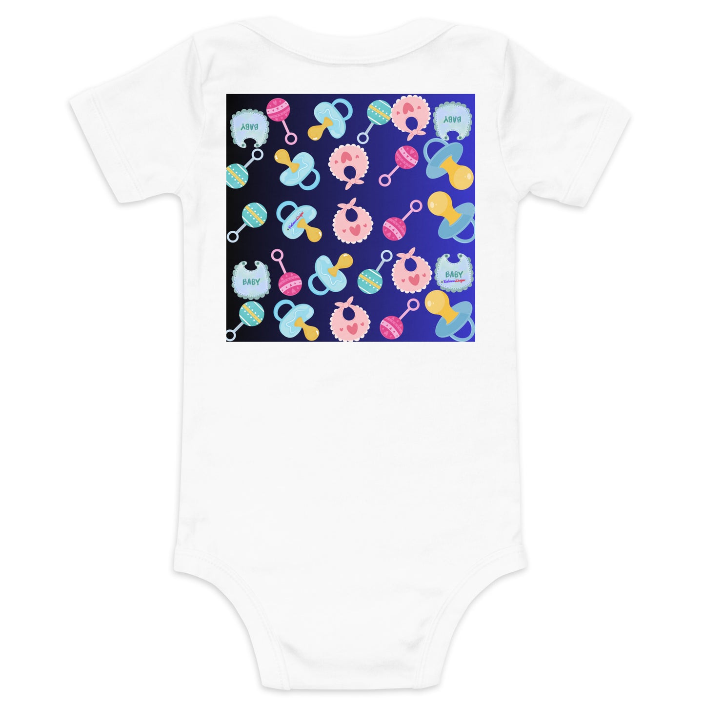 Baby Rattler Icon, Pacifiers, Baby Bib, CALMNESS DESIGNS, Creative Designer's, Baby short sleeve one piece