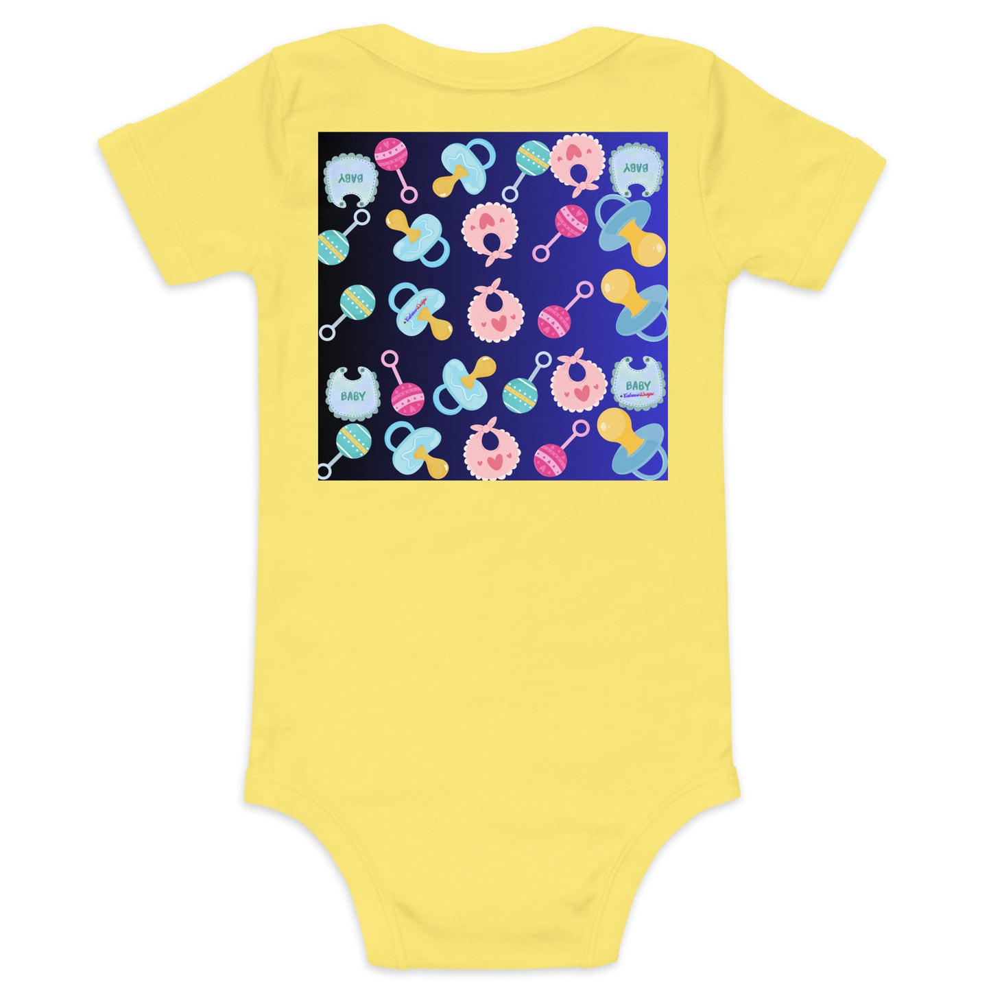 Baby Rattler Icon, Pacifiers, Baby Bib, CALMNESS DESIGNS, Creative Designer's, Baby short sleeve one piece