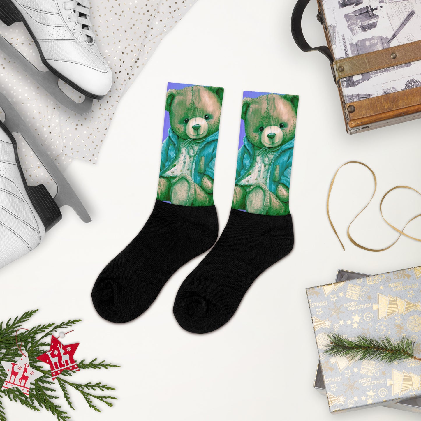 Teddy Bear , RELAXING, Chilling, Calmness Designs, Creative Designs, Socks