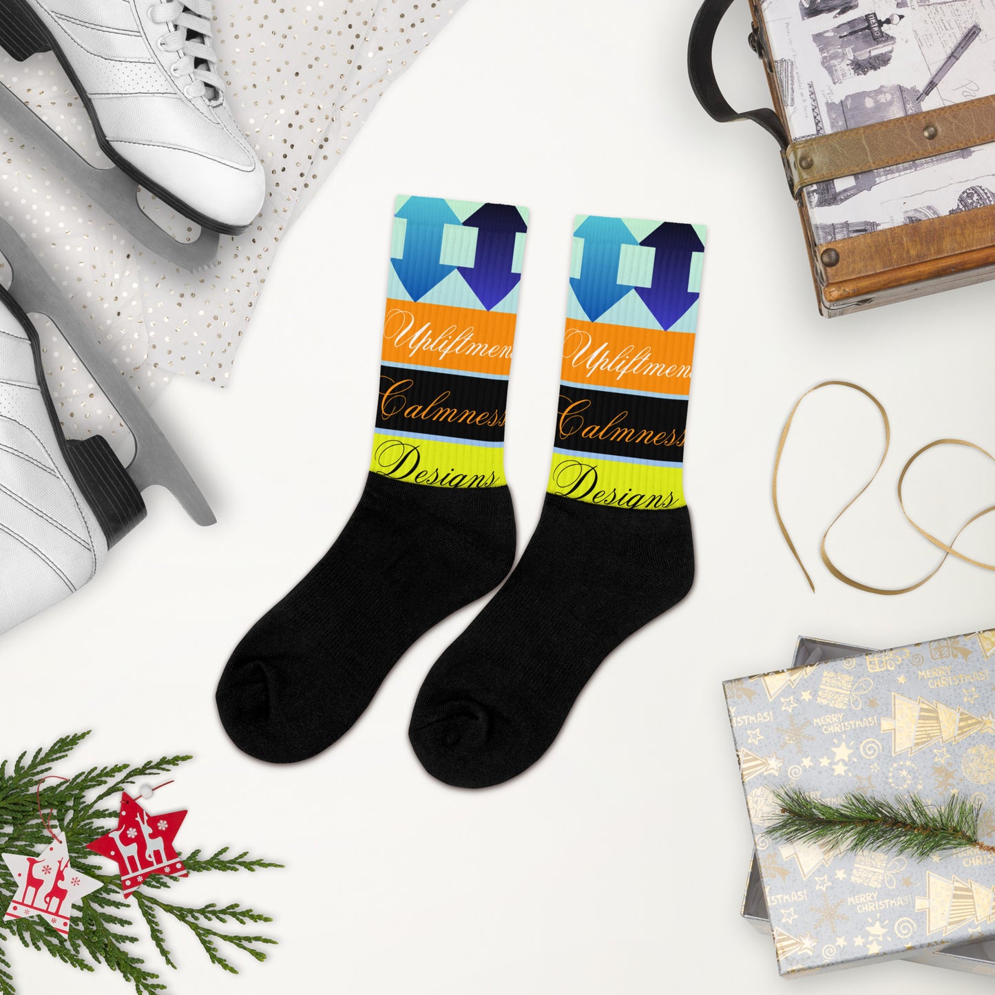 Upliftment, Double Head Arrow, Arrow, Calmness Designs, Creative Designs, Socks
