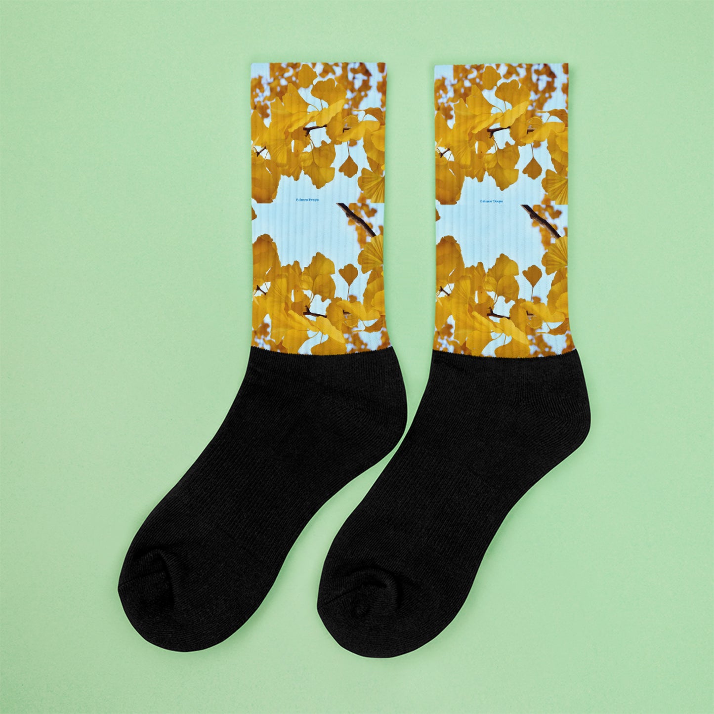 Ginkgo Tree Leaves, Calmness Designs, Socks