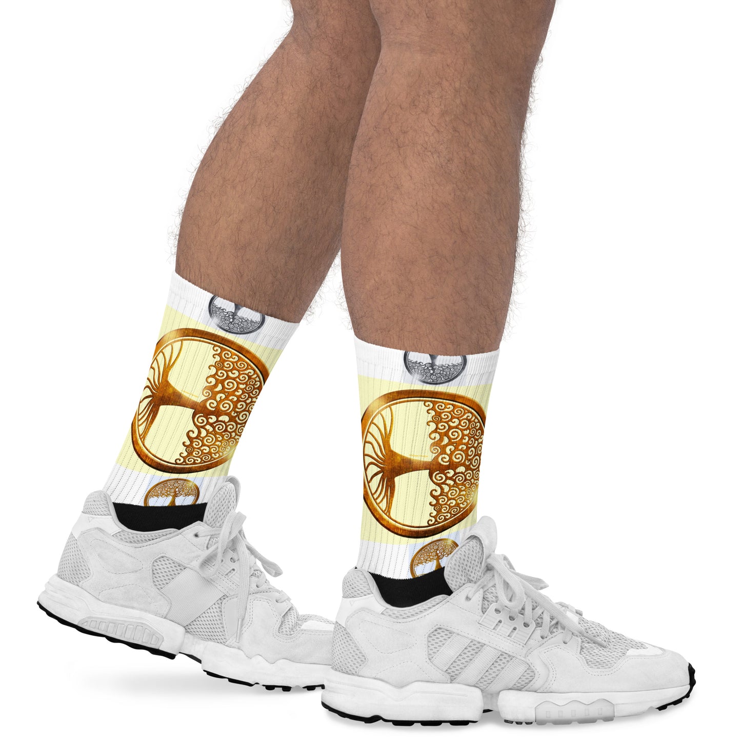 World Life Tree Gold Medallion Pendant, Calmness Designs, Socks