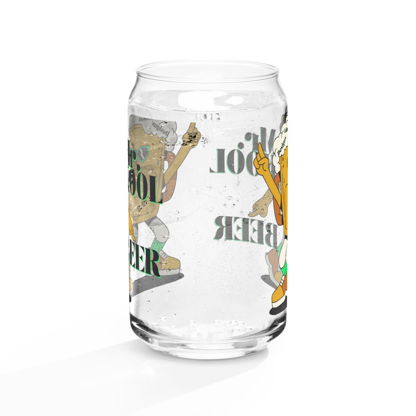 Mr. KOOL BEER, GREEN-GLASSES, CALMNESS DESIGNS, Creative Designer's, Can-shaped glass