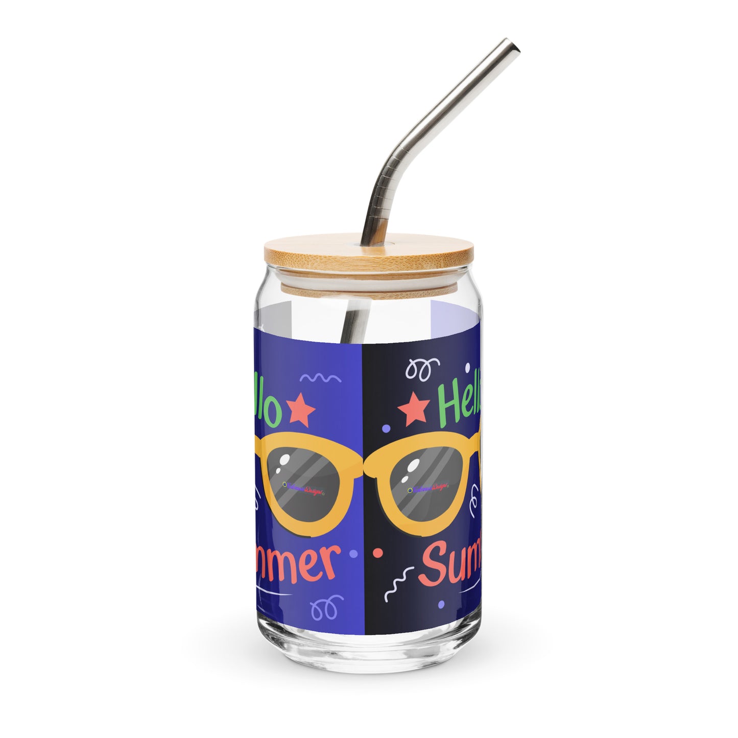 Hello Summer, Summer Vacation Sun Glasses, Stars, CALMNESS DESIGNS, Creative Designer's, Can-shaped glass