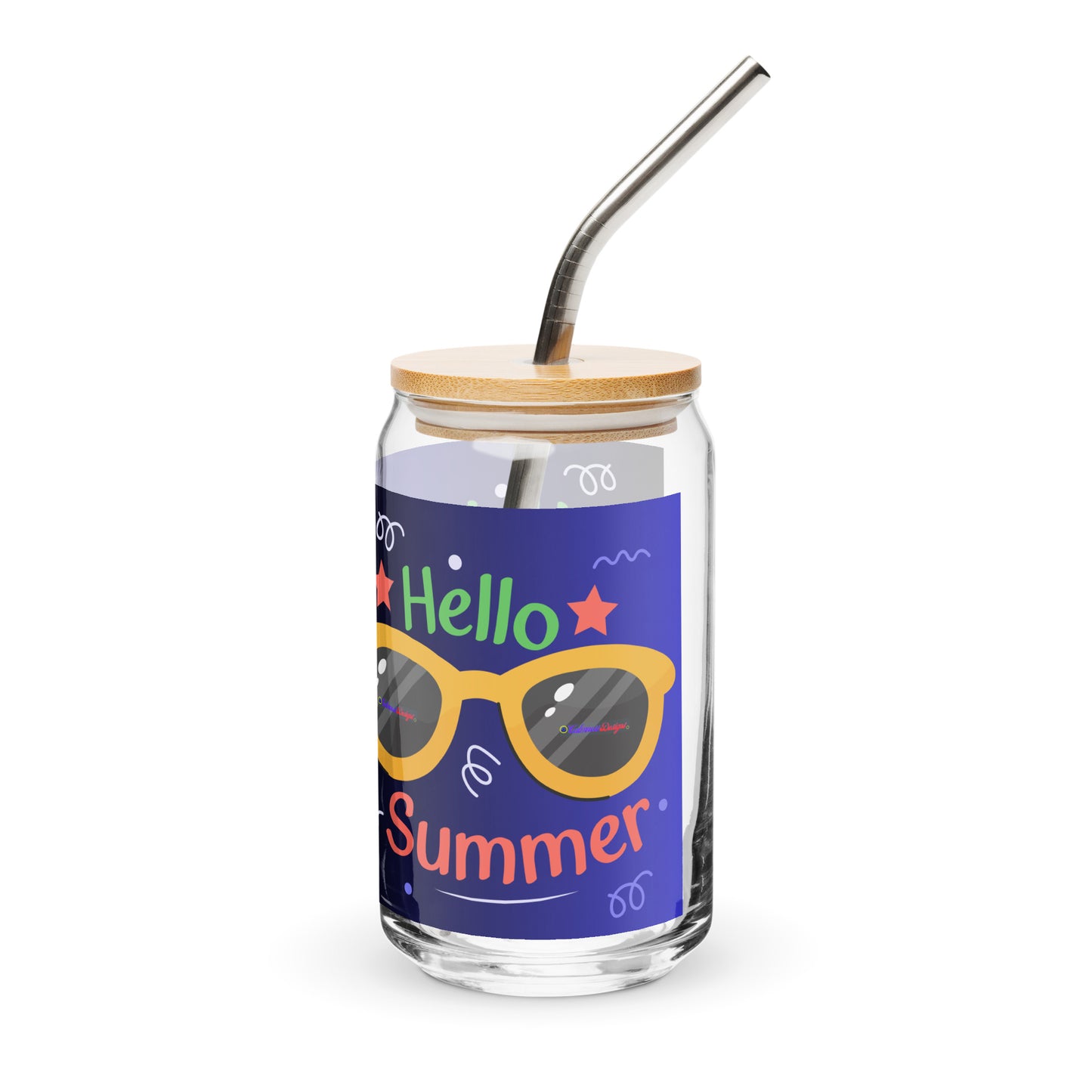 Hello Summer, Summer Vacation Sun Glasses, Stars, CALMNESS DESIGNS, Creative Designer's, Can-shaped glass