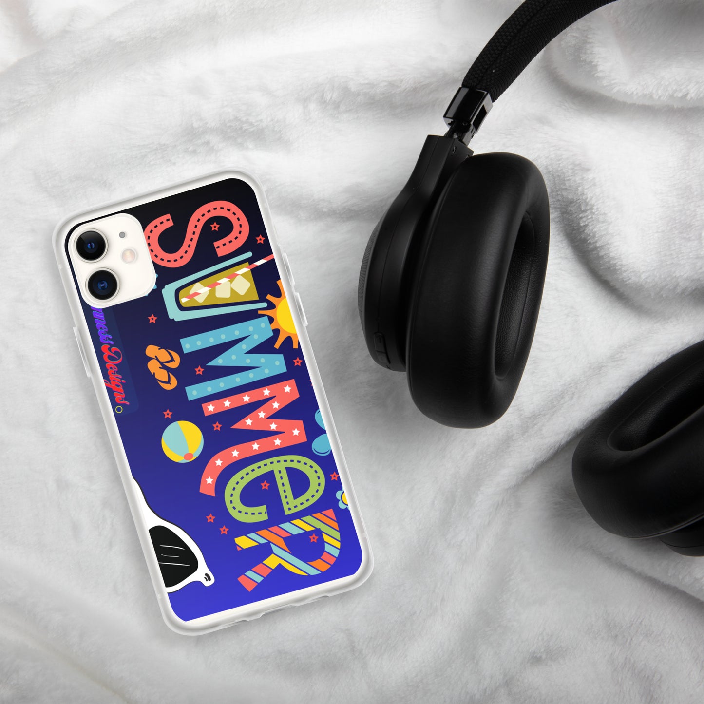 Hello Summer, Summer Vacation Sun Glasses, Stars, CALMNESS DESIGNS, Creative Designer's, Clear Case for iPhone®