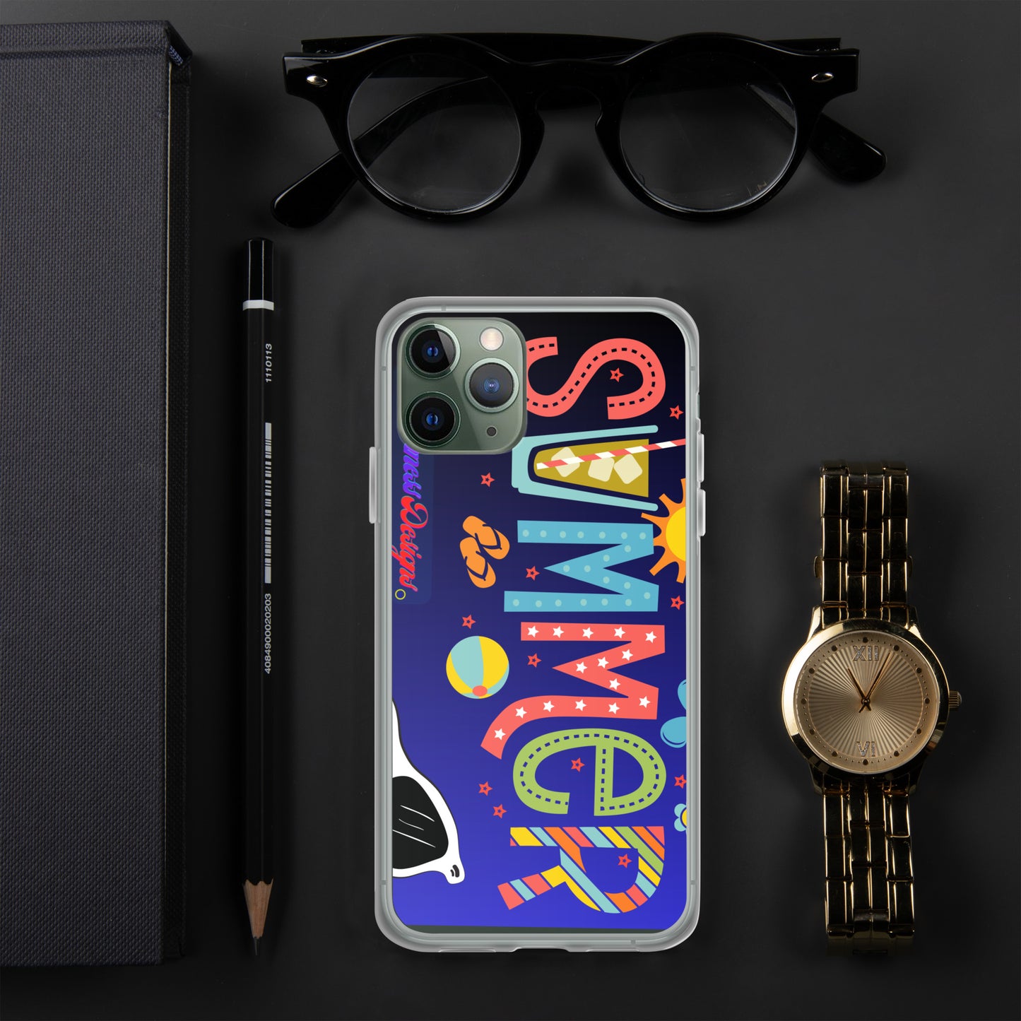 Hello Summer, Summer Vacation Sun Glasses, Stars, CALMNESS DESIGNS, Creative Designer's, Clear Case for iPhone®
