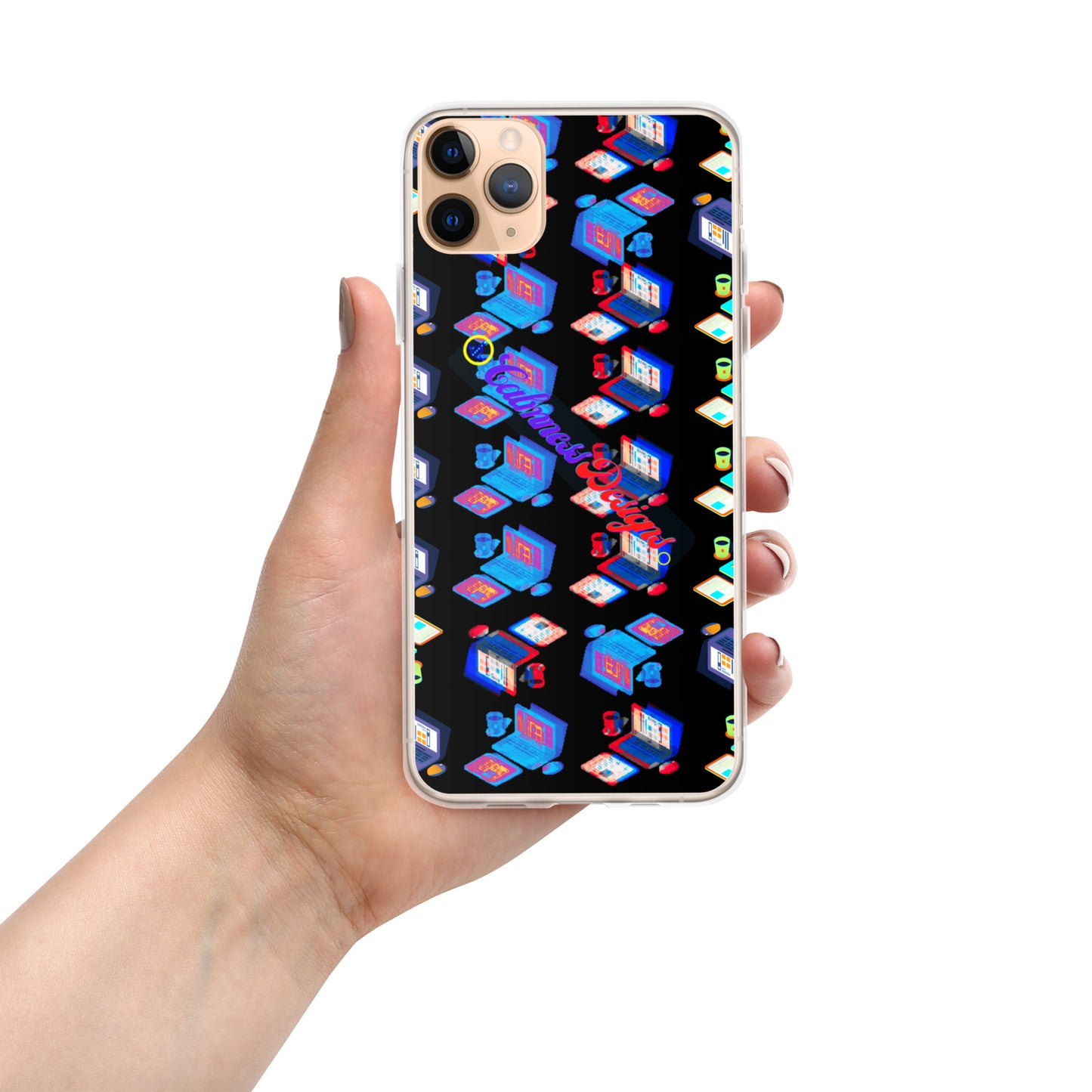 Isomentric Textured Workspace, Calmness Designs, Creative Designs, Clear Case for iPhone®