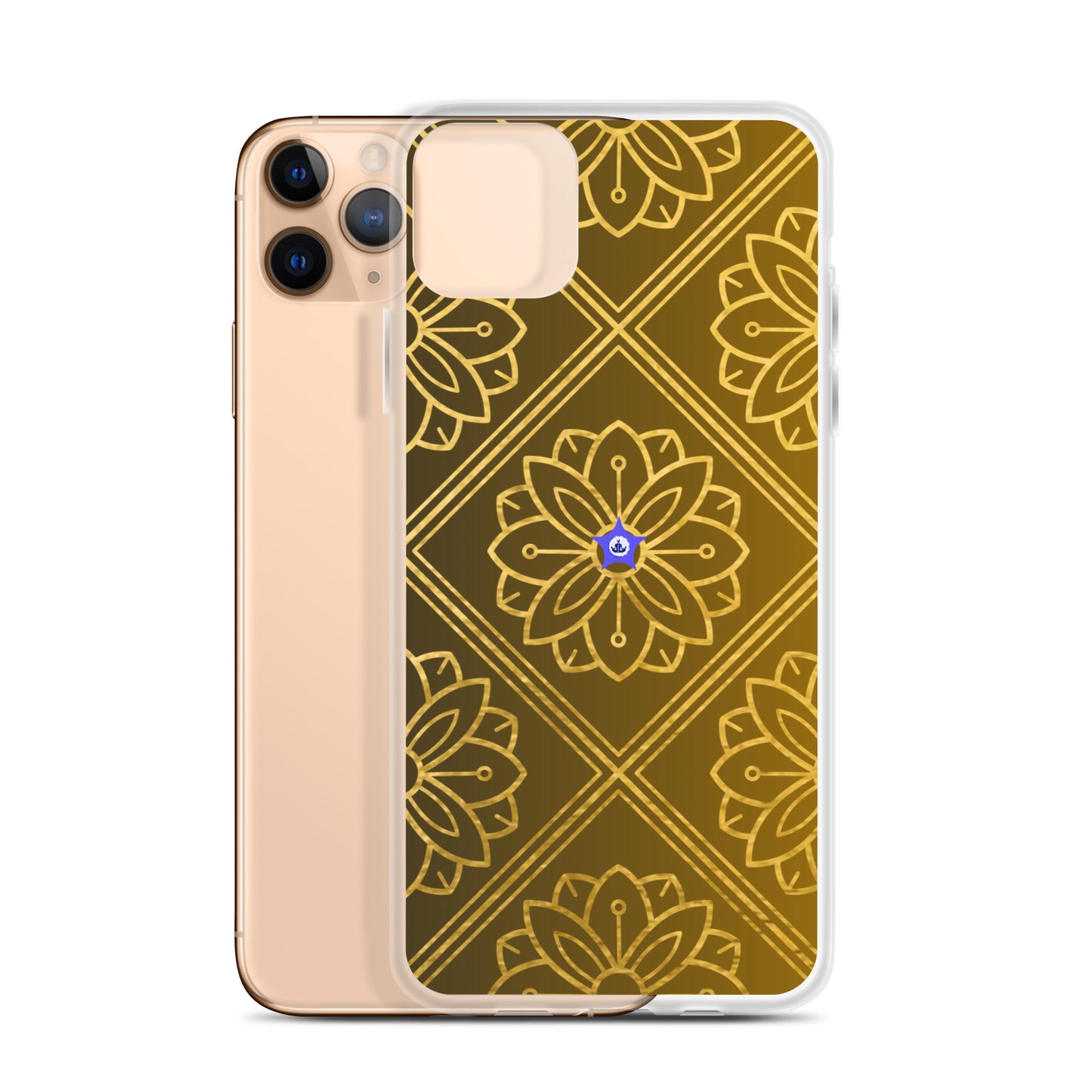 Bidri Decorative Elements Seamless Pattern Line art Clean-GOLD, CALMNESS DESIGNS, Creative Designer's, Clear Case for iPhone®