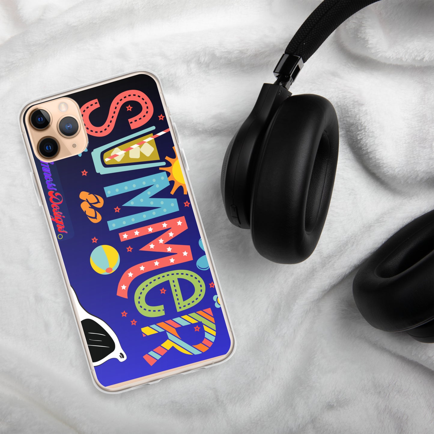 Hello Summer, Summer Vacation Sun Glasses, Stars, CALMNESS DESIGNS, Creative Designer's, Clear Case for iPhone®
