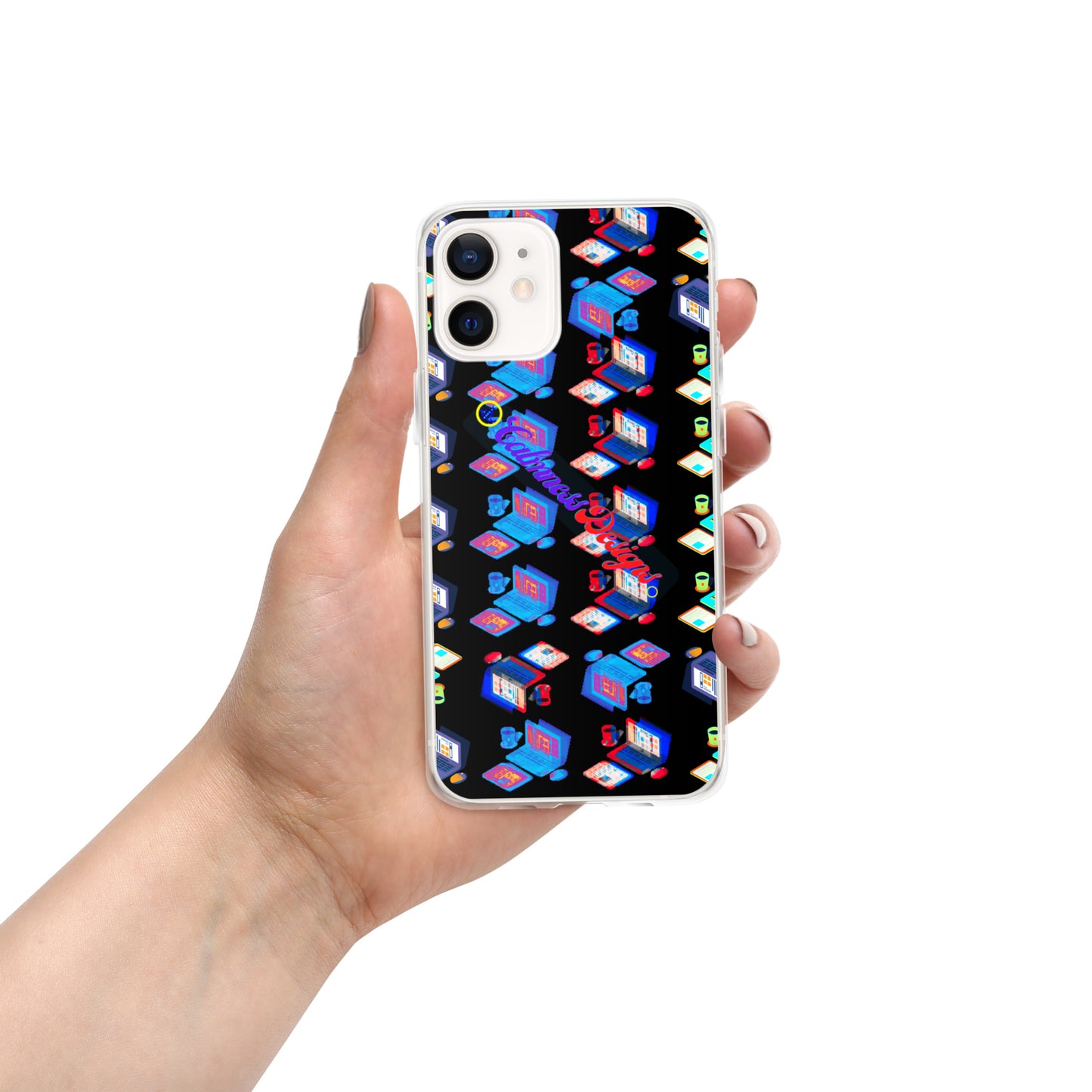Isomentric Textured Workspace, Calmness Designs, Creative Designs, Clear Case for iPhone®