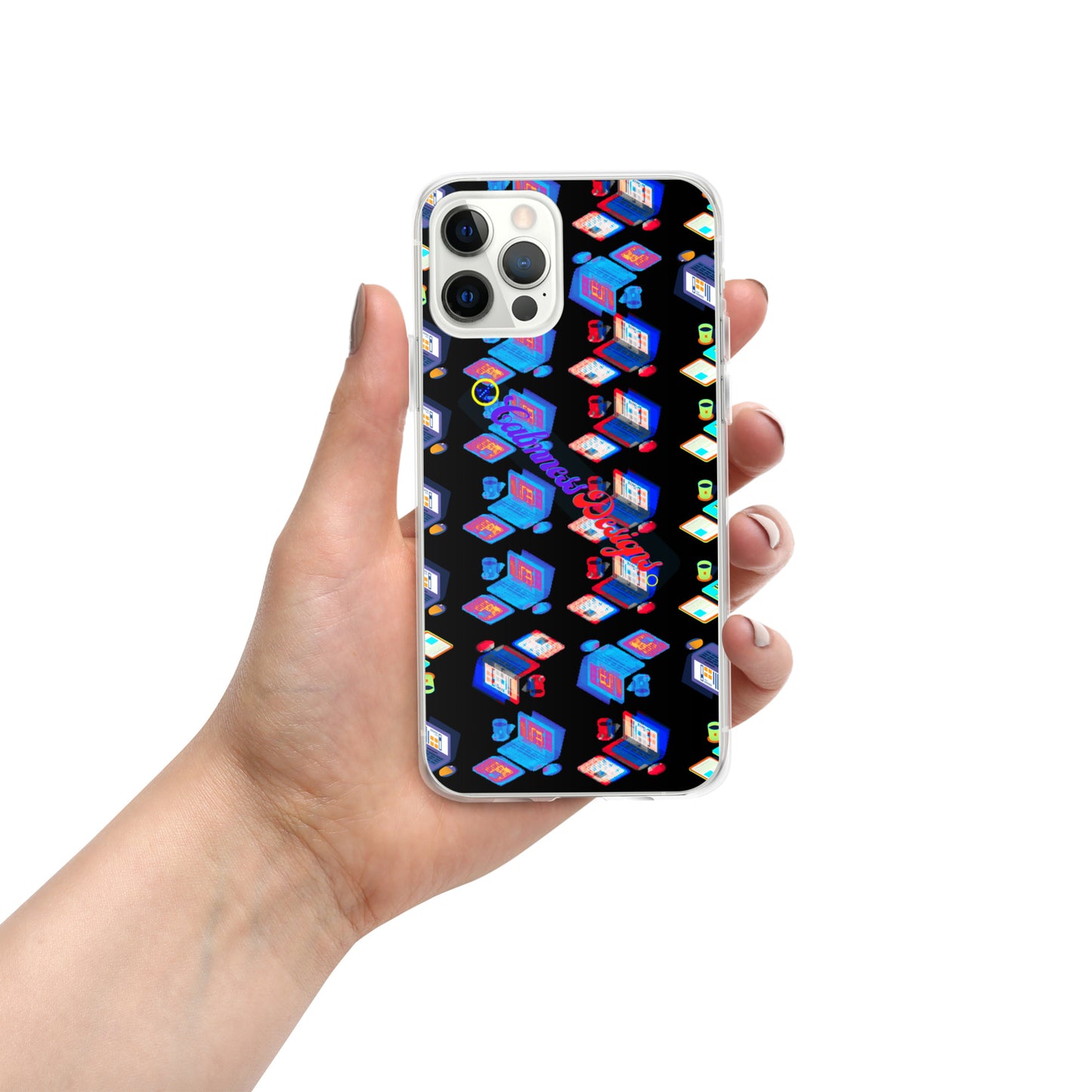 Isomentric Textured Workspace, Calmness Designs, Creative Designs, Clear Case for iPhone®
