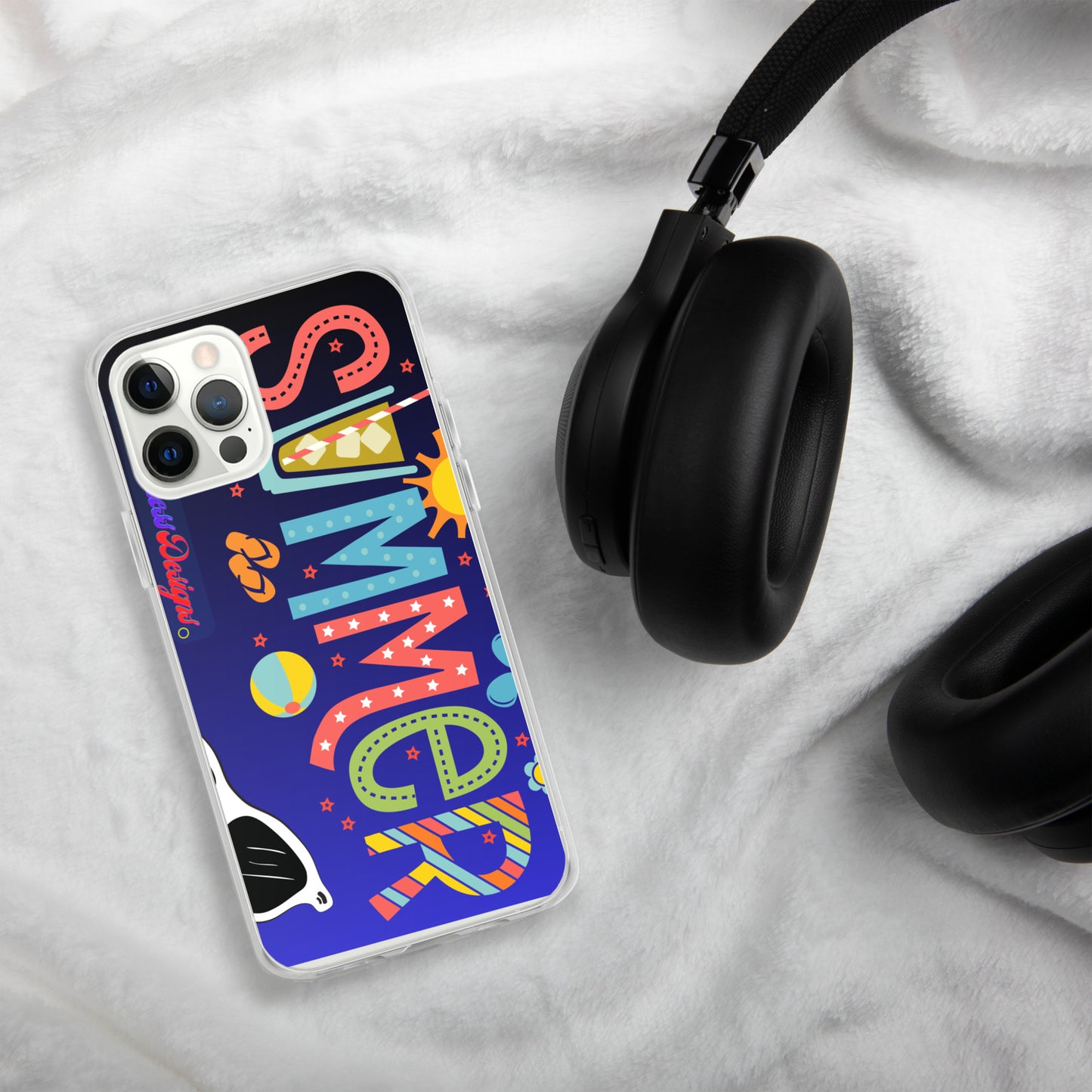 Hello Summer, Summer Vacation Sun Glasses, Stars, CALMNESS DESIGNS, Creative Designer's, Clear Case for iPhone®