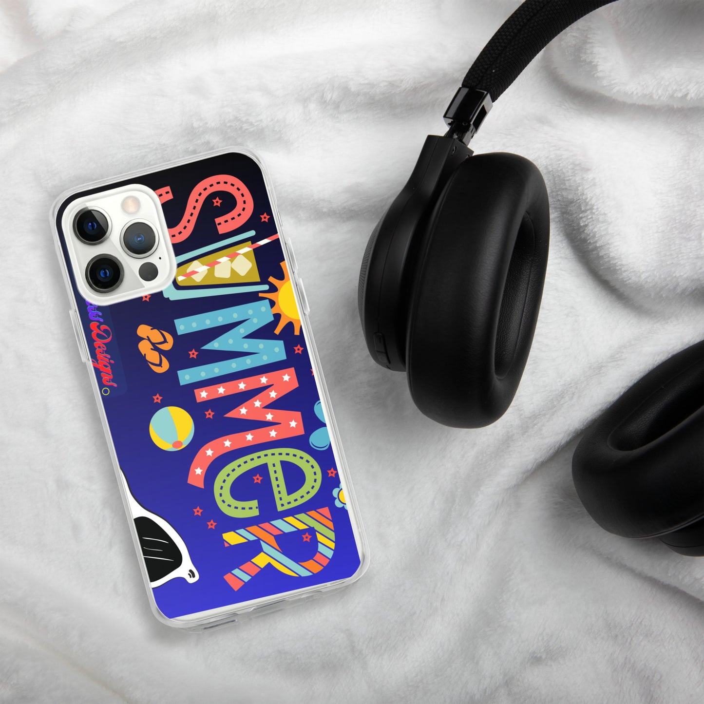 Hello Summer, Summer Vacation Sun Glasses, Stars, CALMNESS DESIGNS, Creative Designer's, Clear Case for iPhone®