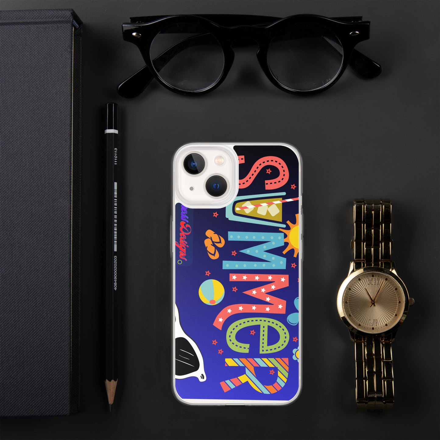 Hello Summer, Summer Vacation Sun Glasses, Stars, CALMNESS DESIGNS, Creative Designer's, Clear Case for iPhone®