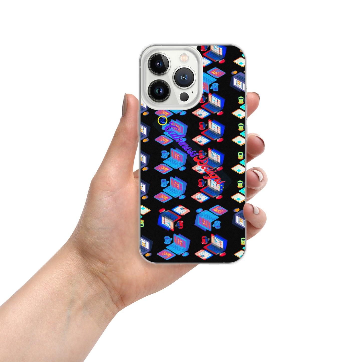Isomentric Textured Workspace, Calmness Designs, Creative Designs, Clear Case for iPhone®