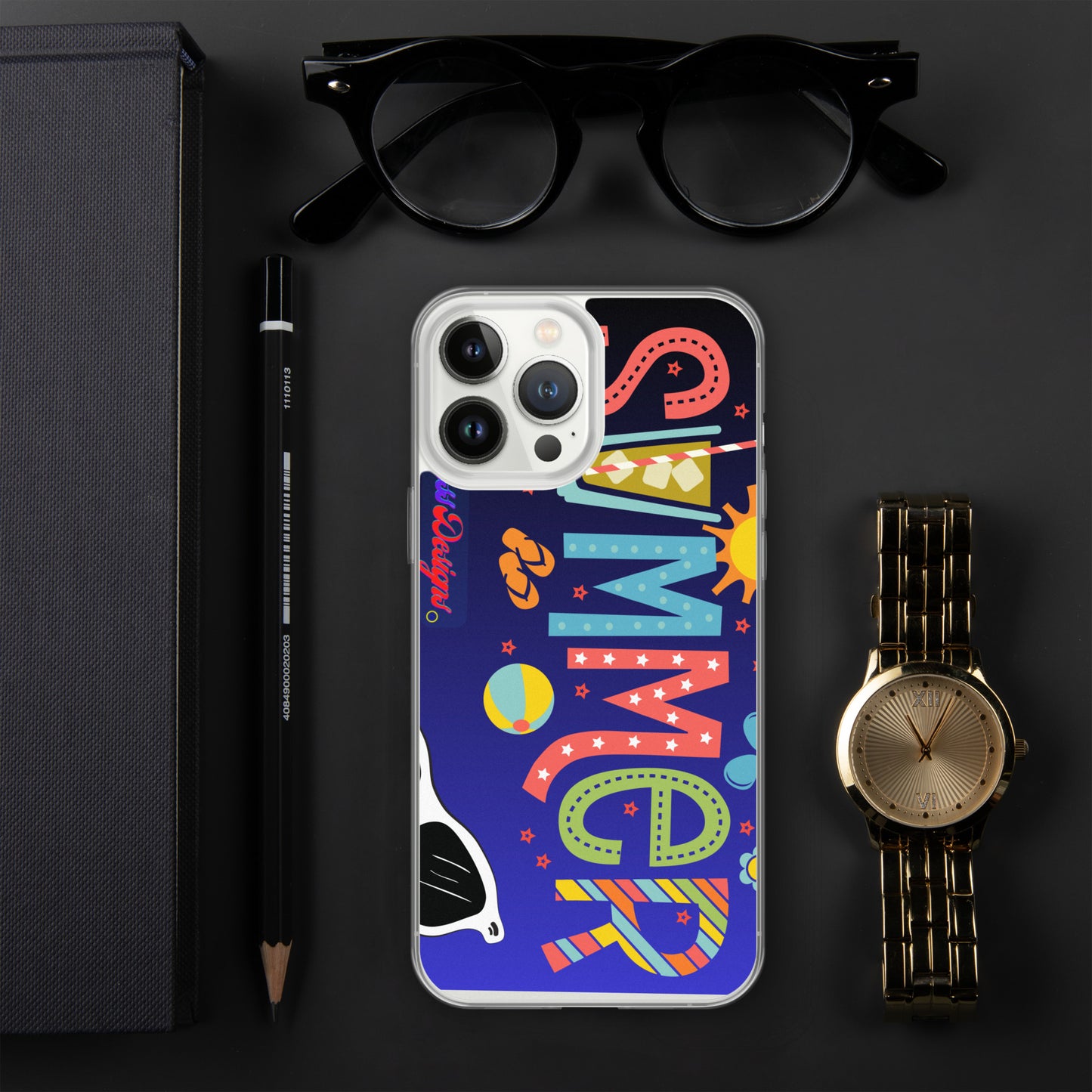Hello Summer, Summer Vacation Sun Glasses, Stars, CALMNESS DESIGNS, Creative Designer's, Clear Case for iPhone®
