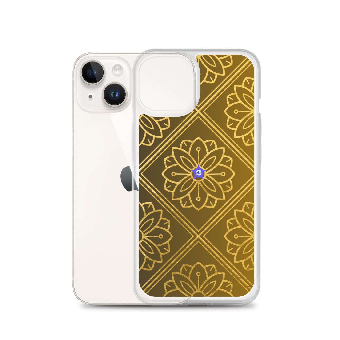 Bidri Decorative Elements Seamless Pattern Line art Clean-GOLD, CALMNESS DESIGNS, Creative Designer's, Clear Case for iPhone®
