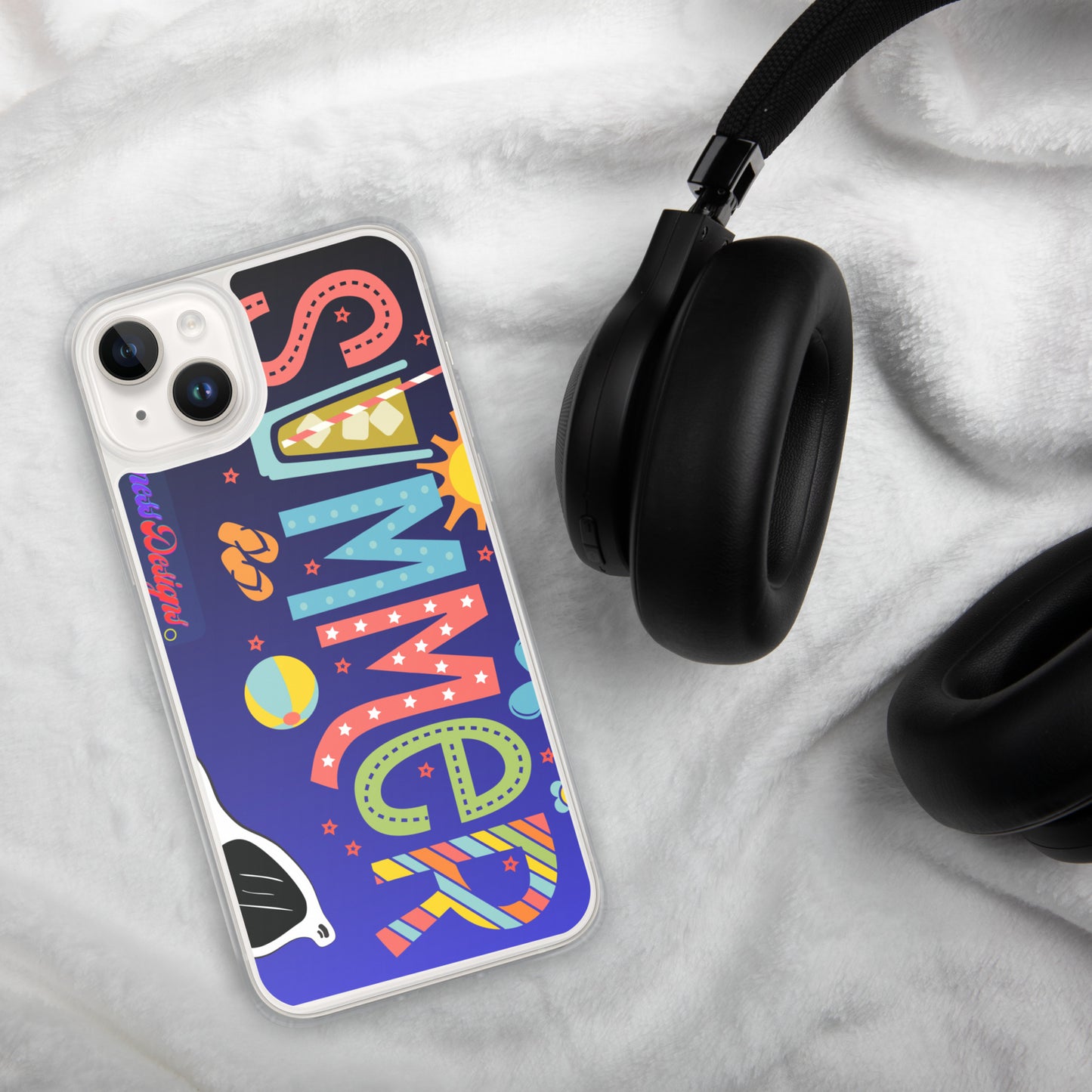 Hello Summer, Summer Vacation Sun Glasses, Stars, CALMNESS DESIGNS, Creative Designer's, Clear Case for iPhone®