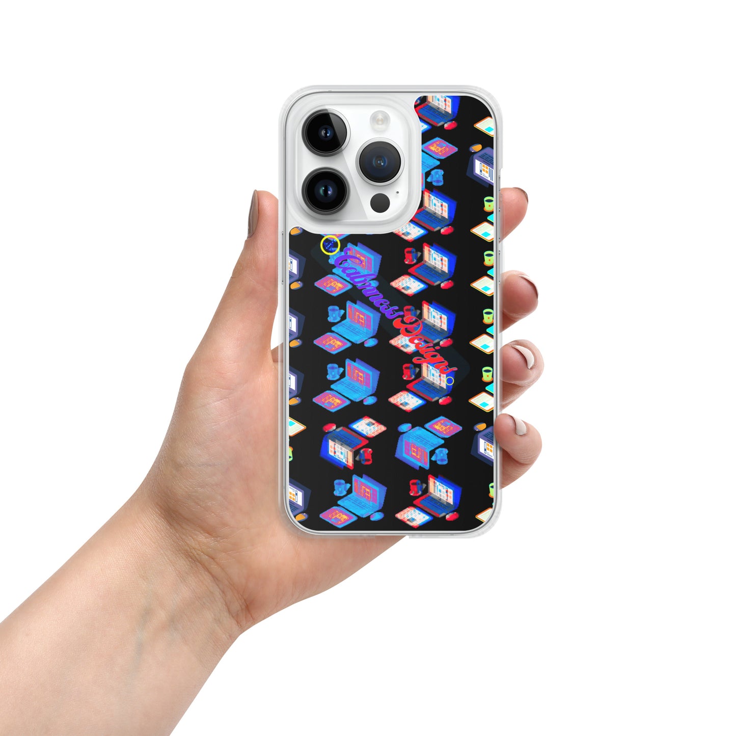 Isomentric Textured Workspace, Calmness Designs, Creative Designs, Clear Case for iPhone®