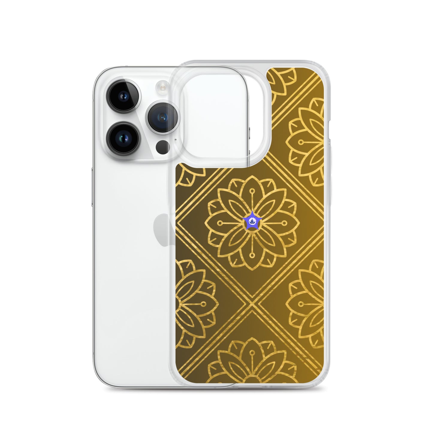 Bidri Decorative Elements Seamless Pattern Line art Clean-GOLD, CALMNESS DESIGNS, Creative Designer's, Clear Case for iPhone®