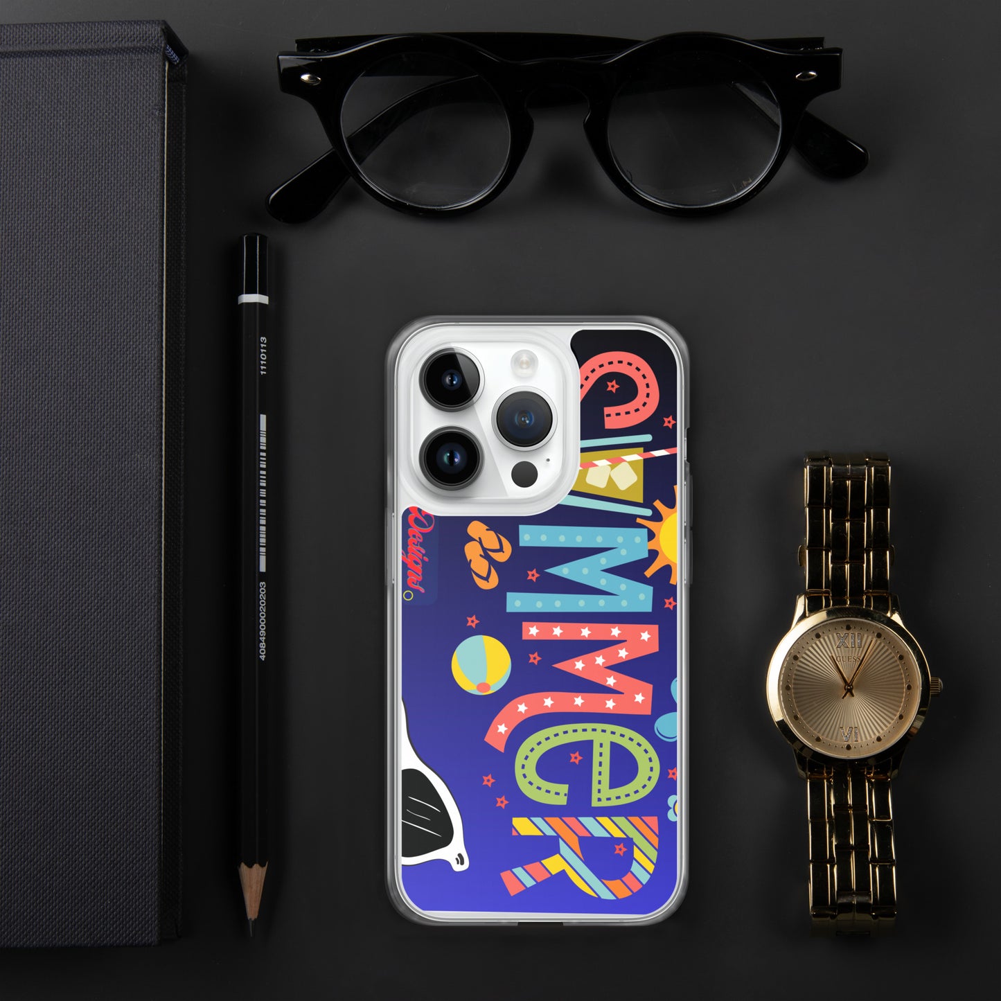 Hello Summer, Summer Vacation Sun Glasses, Stars, CALMNESS DESIGNS, Creative Designer's, Clear Case for iPhone®