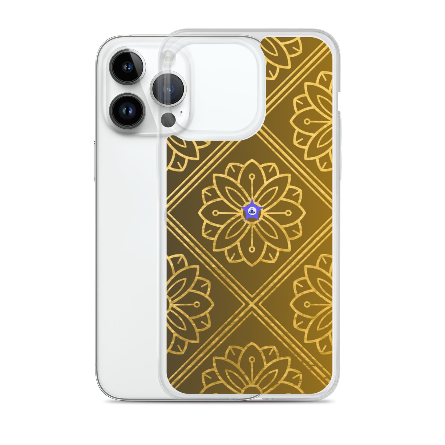 Bidri Decorative Elements Seamless Pattern Line art Clean-GOLD, CALMNESS DESIGNS, Creative Designer's, Clear Case for iPhone®