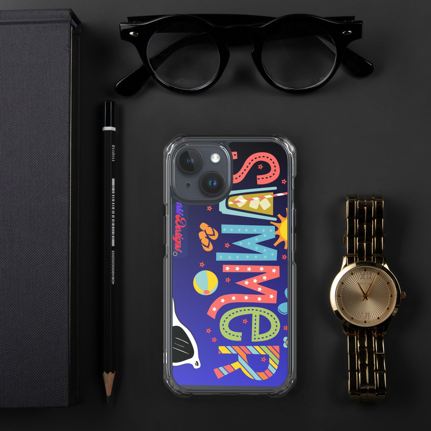 Hello Summer, Summer Vacation Sun Glasses, Stars, CALMNESS DESIGNS, Creative Designer's, Clear Case for iPhone®
