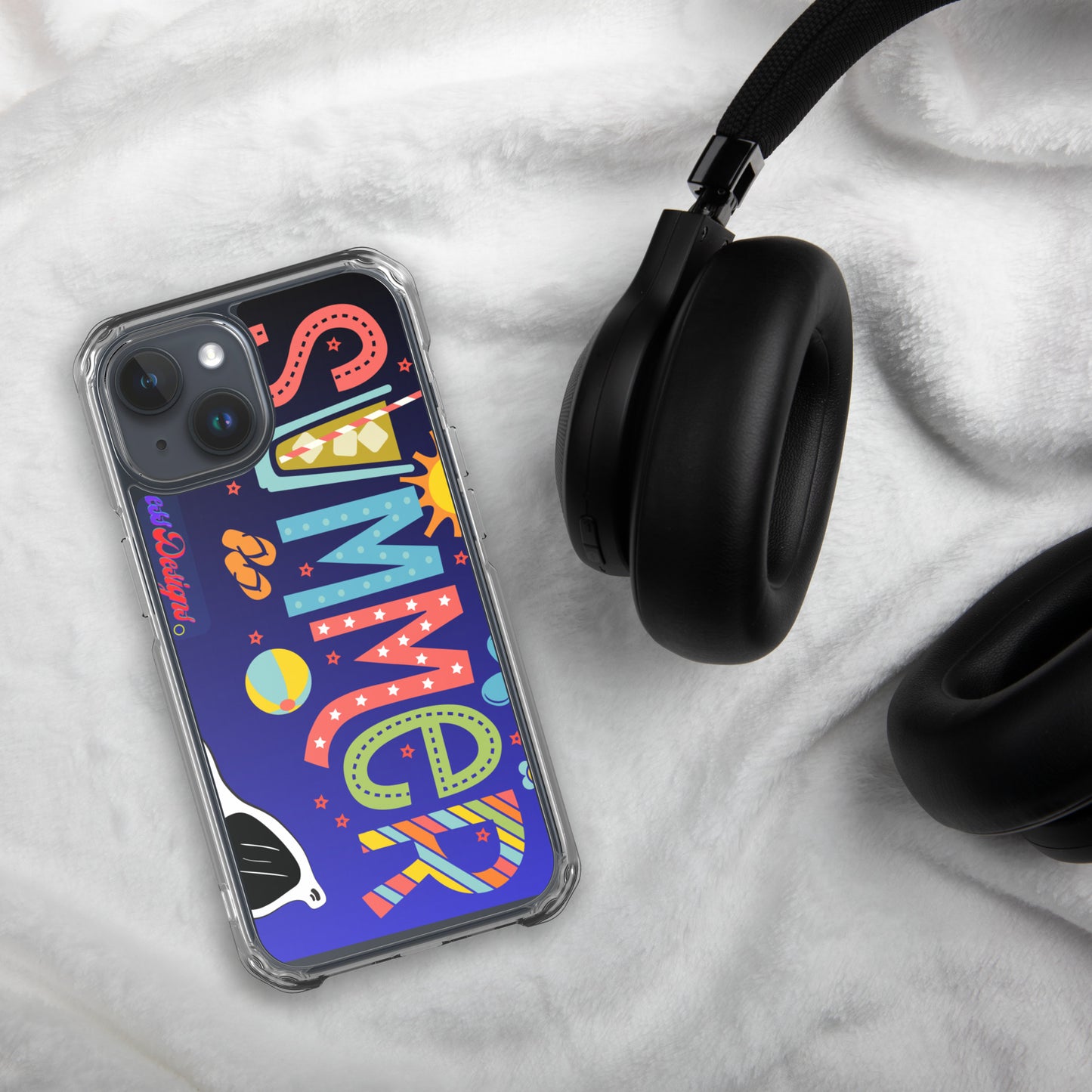Hello Summer, Summer Vacation Sun Glasses, Stars, CALMNESS DESIGNS, Creative Designer's, Clear Case for iPhone®