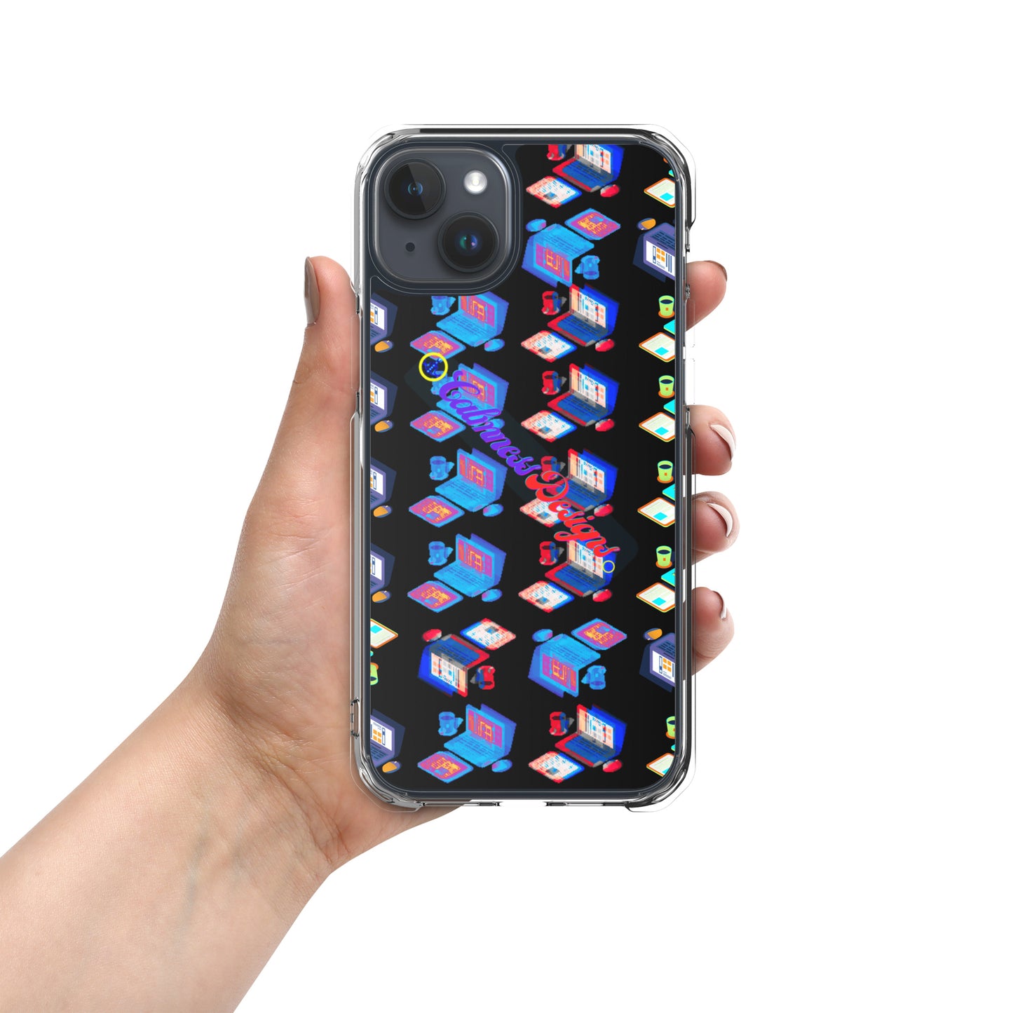 Isomentric Textured Workspace, Calmness Designs, Creative Designs, Clear Case for iPhone®