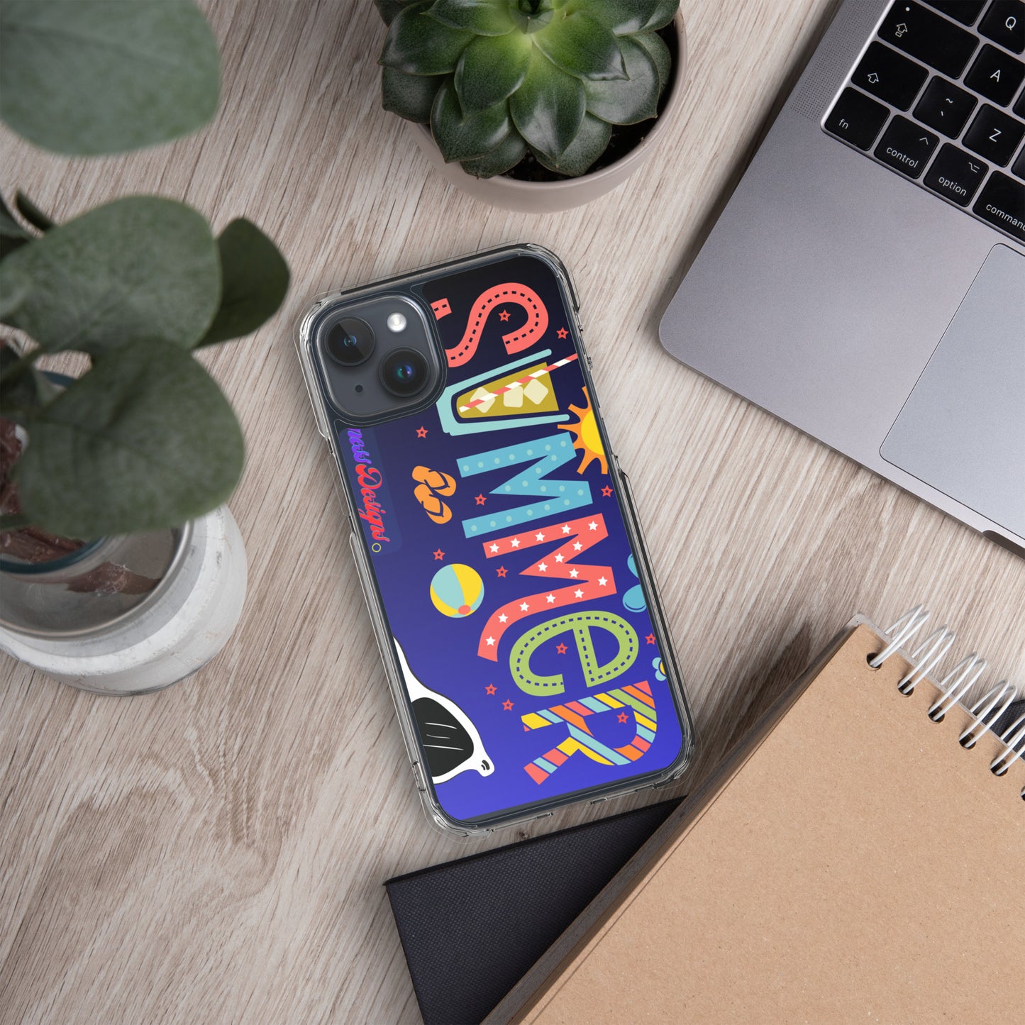 Hello Summer, Summer Vacation Sun Glasses, Stars, CALMNESS DESIGNS, Creative Designer's, Clear Case for iPhone®