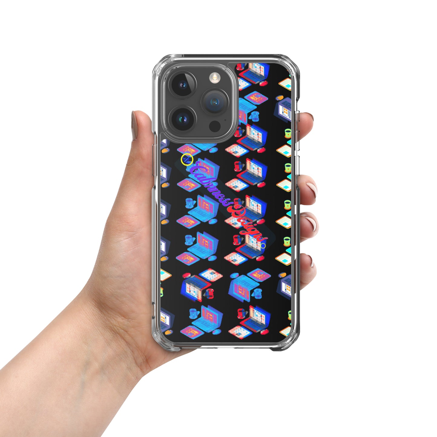 Isomentric Textured Workspace, Calmness Designs, Creative Designs, Clear Case for iPhone®