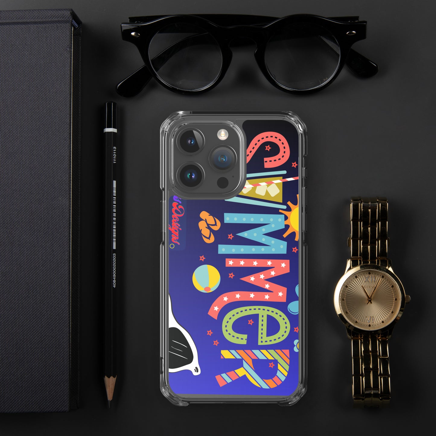 Hello Summer, Summer Vacation Sun Glasses, Stars, CALMNESS DESIGNS, Creative Designer's, Clear Case for iPhone®