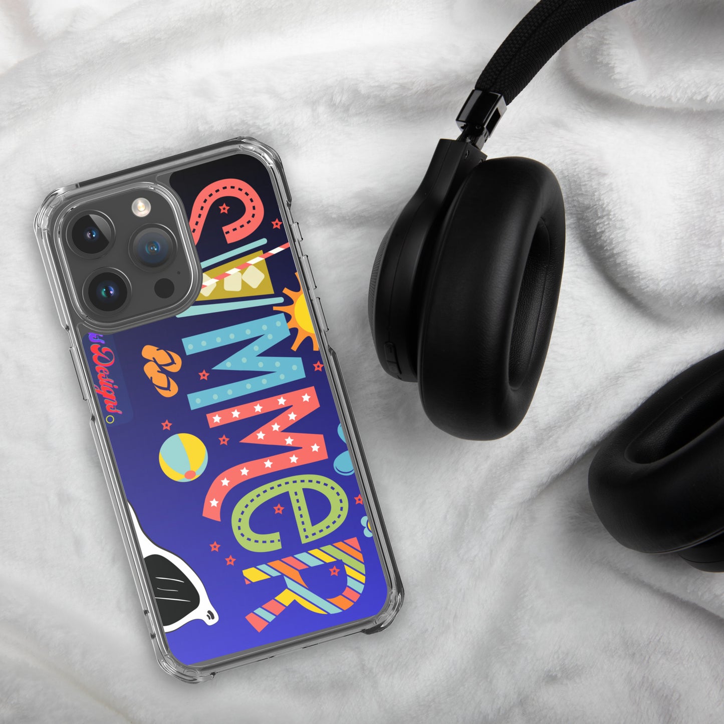 Hello Summer, Summer Vacation Sun Glasses, Stars, CALMNESS DESIGNS, Creative Designer's, Clear Case for iPhone®
