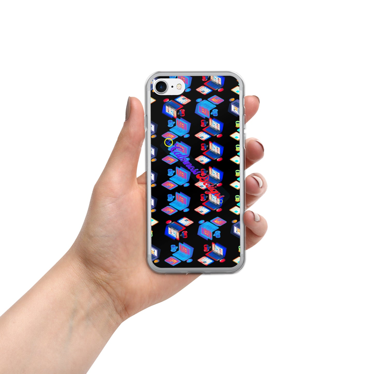 Isomentric Textured Workspace, Calmness Designs, Creative Designs, Clear Case for iPhone®