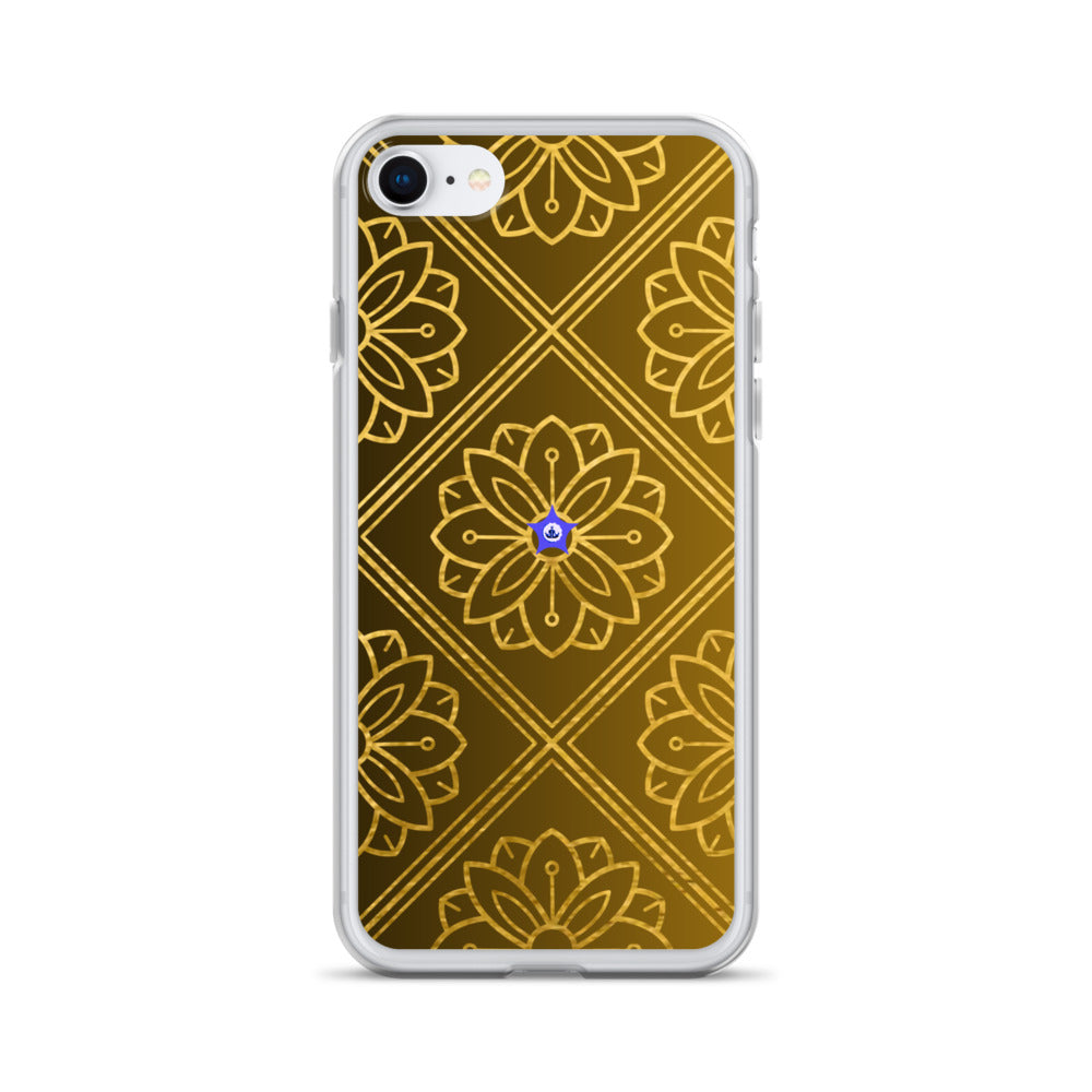 Bidri Decorative Elements Seamless Pattern Line art Clean-GOLD, CALMNESS DESIGNS, Creative Designer's, Clear Case for iPhone®