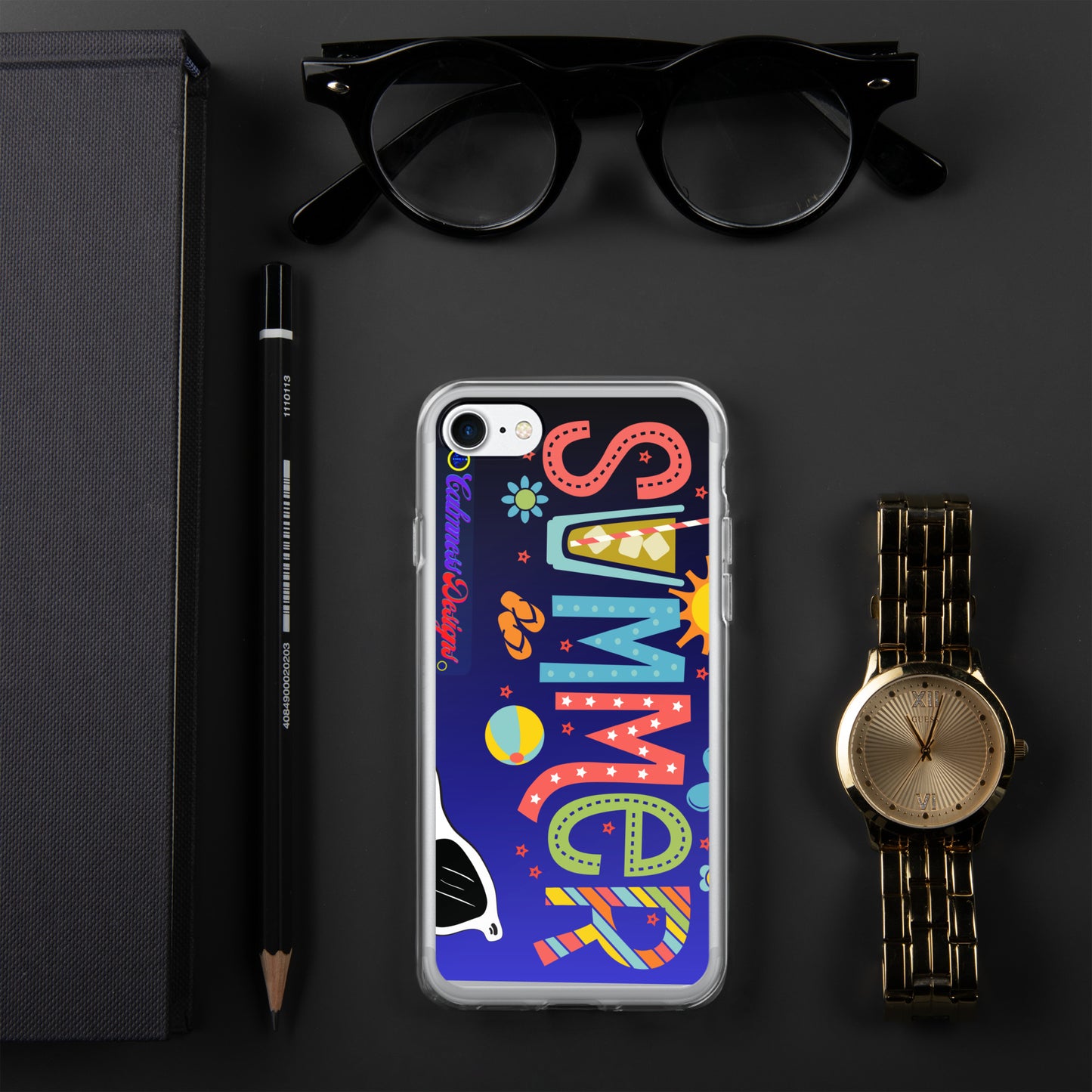 Hello Summer, Summer Vacation Sun Glasses, Stars, CALMNESS DESIGNS, Creative Designer's, Clear Case for iPhone®