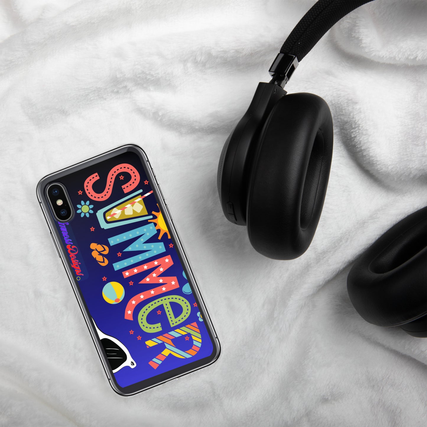 Hello Summer, Summer Vacation Sun Glasses, Stars, CALMNESS DESIGNS, Creative Designer's, Clear Case for iPhone®