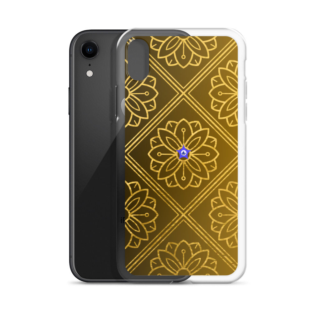 Bidri Decorative Elements Seamless Pattern Line art Clean-GOLD, CALMNESS DESIGNS, Creative Designer's, Clear Case for iPhone®