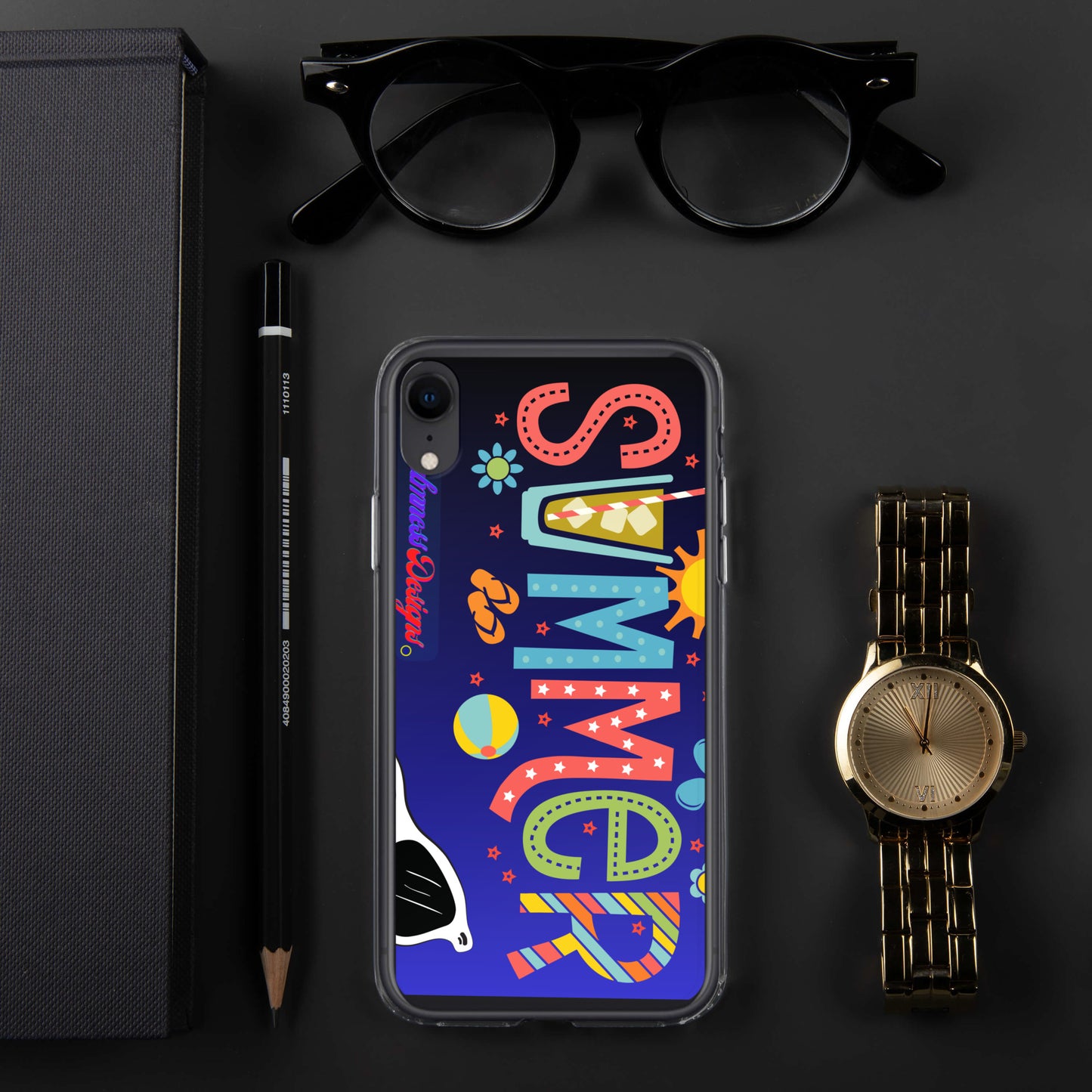 Hello Summer, Summer Vacation Sun Glasses, Stars, CALMNESS DESIGNS, Creative Designer's, Clear Case for iPhone®