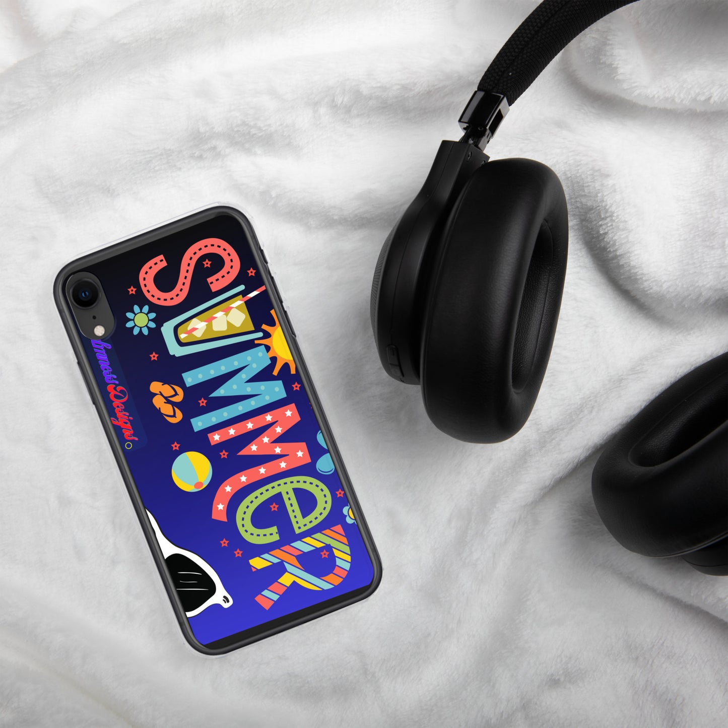 Hello Summer, Summer Vacation Sun Glasses, Stars, CALMNESS DESIGNS, Creative Designer's, Clear Case for iPhone®