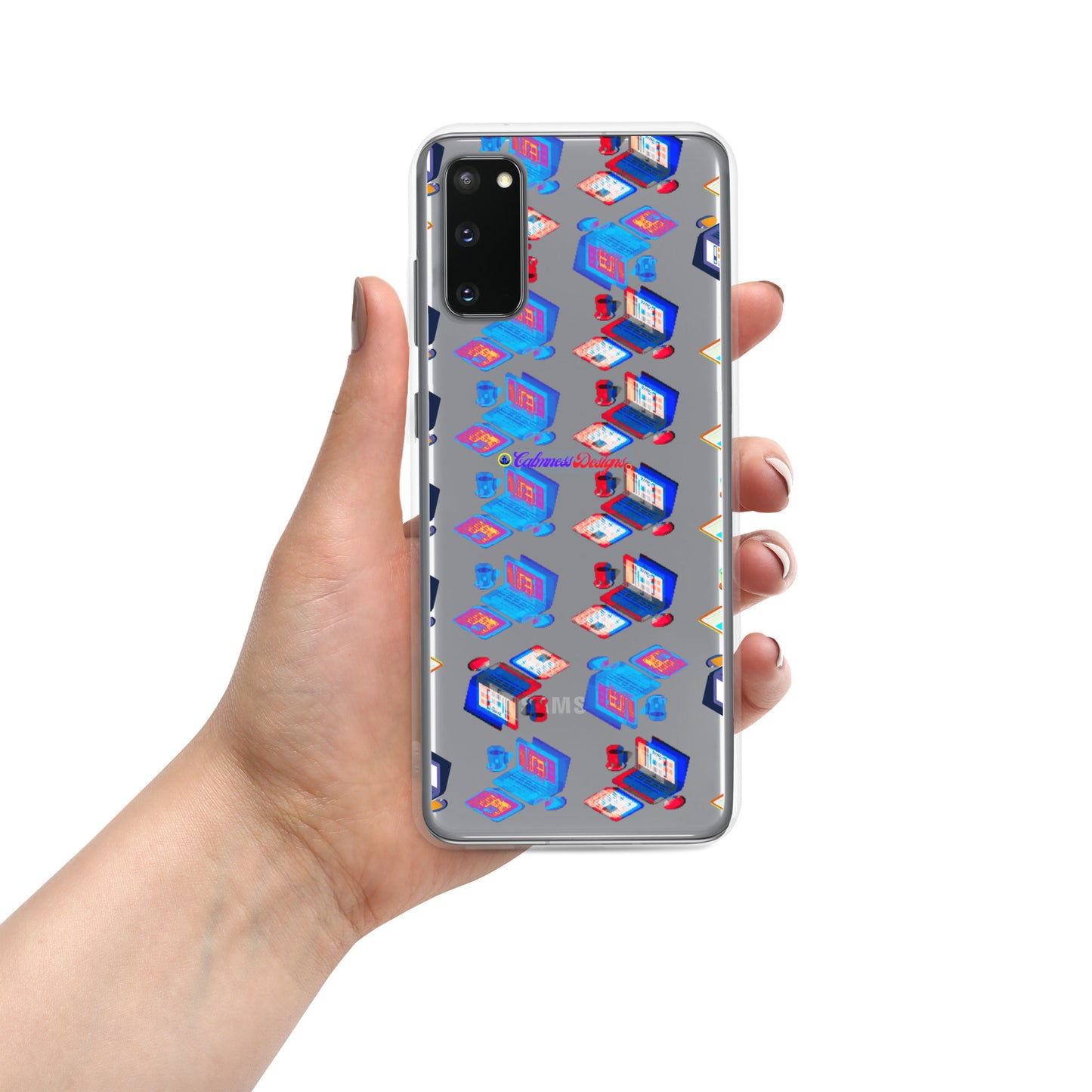 Isomentric Textured Workspace, Calmness Designs, Creative Designs, Clear Case for Samsung®