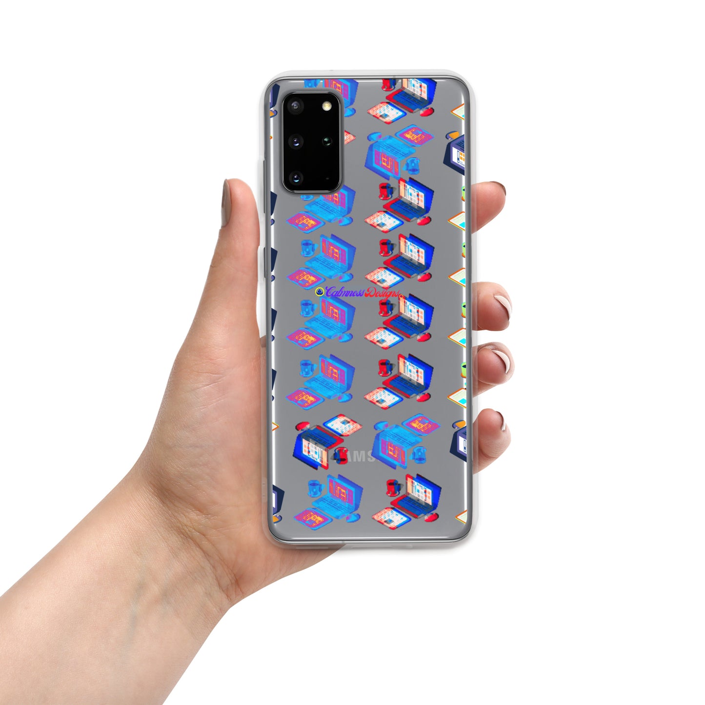 Isomentric Textured Workspace, Calmness Designs, Creative Designs, Clear Case for Samsung®