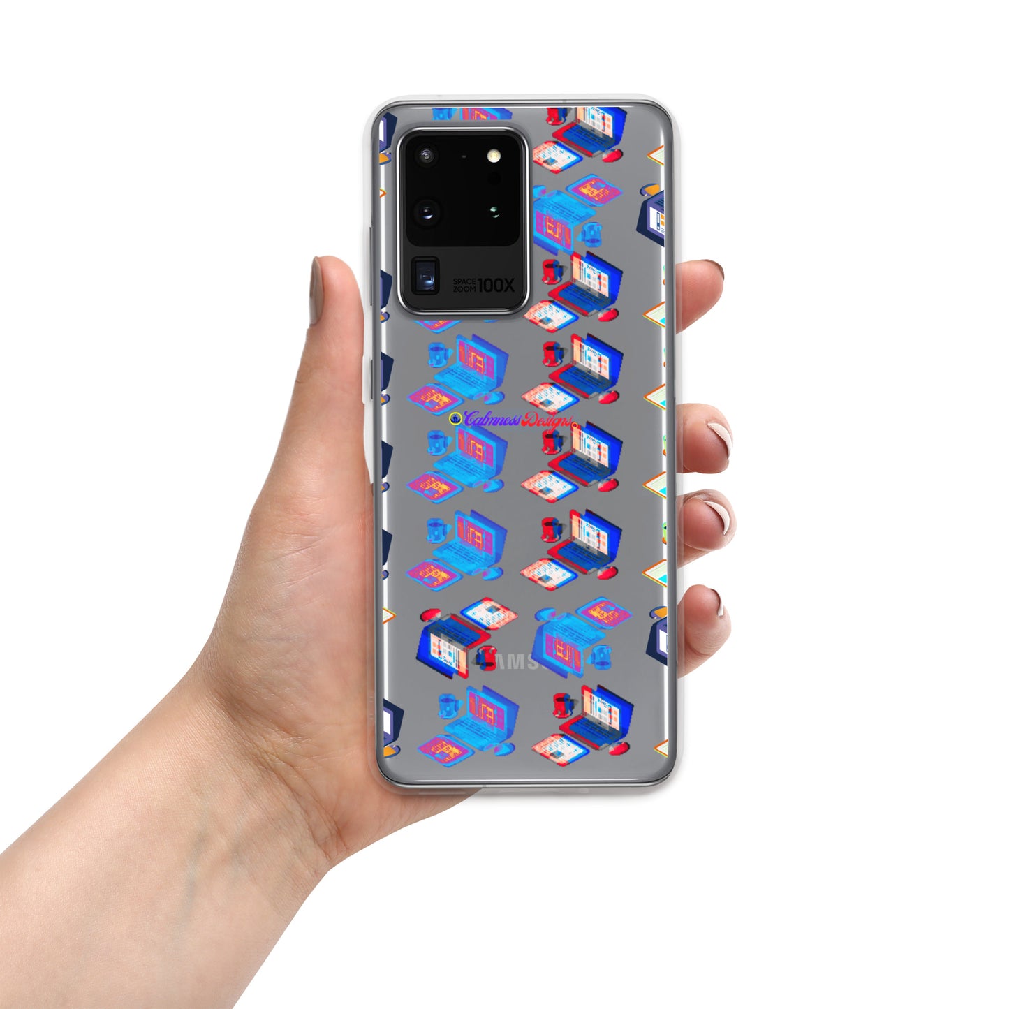 Isomentric Textured Workspace, Calmness Designs, Creative Designs, Clear Case for Samsung®