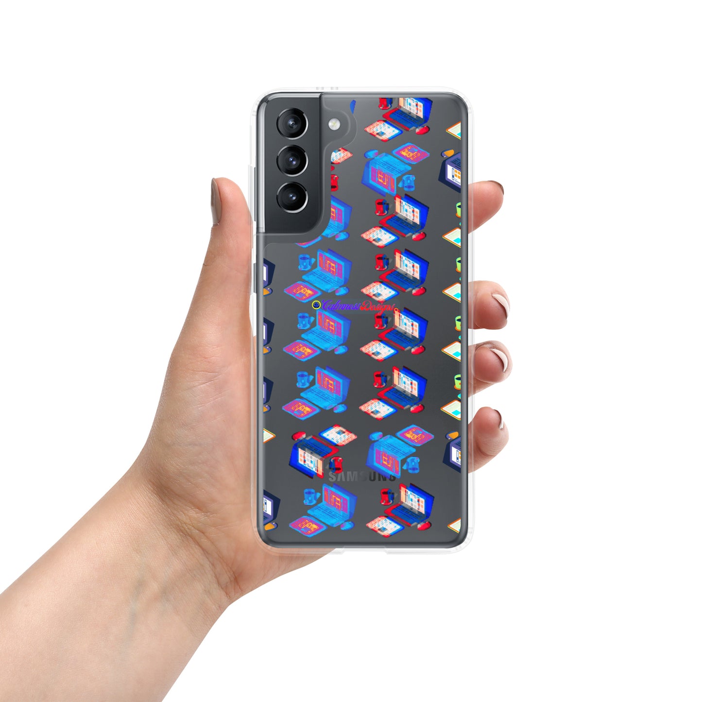 Isomentric Textured Workspace, Calmness Designs, Creative Designs, Clear Case for Samsung®