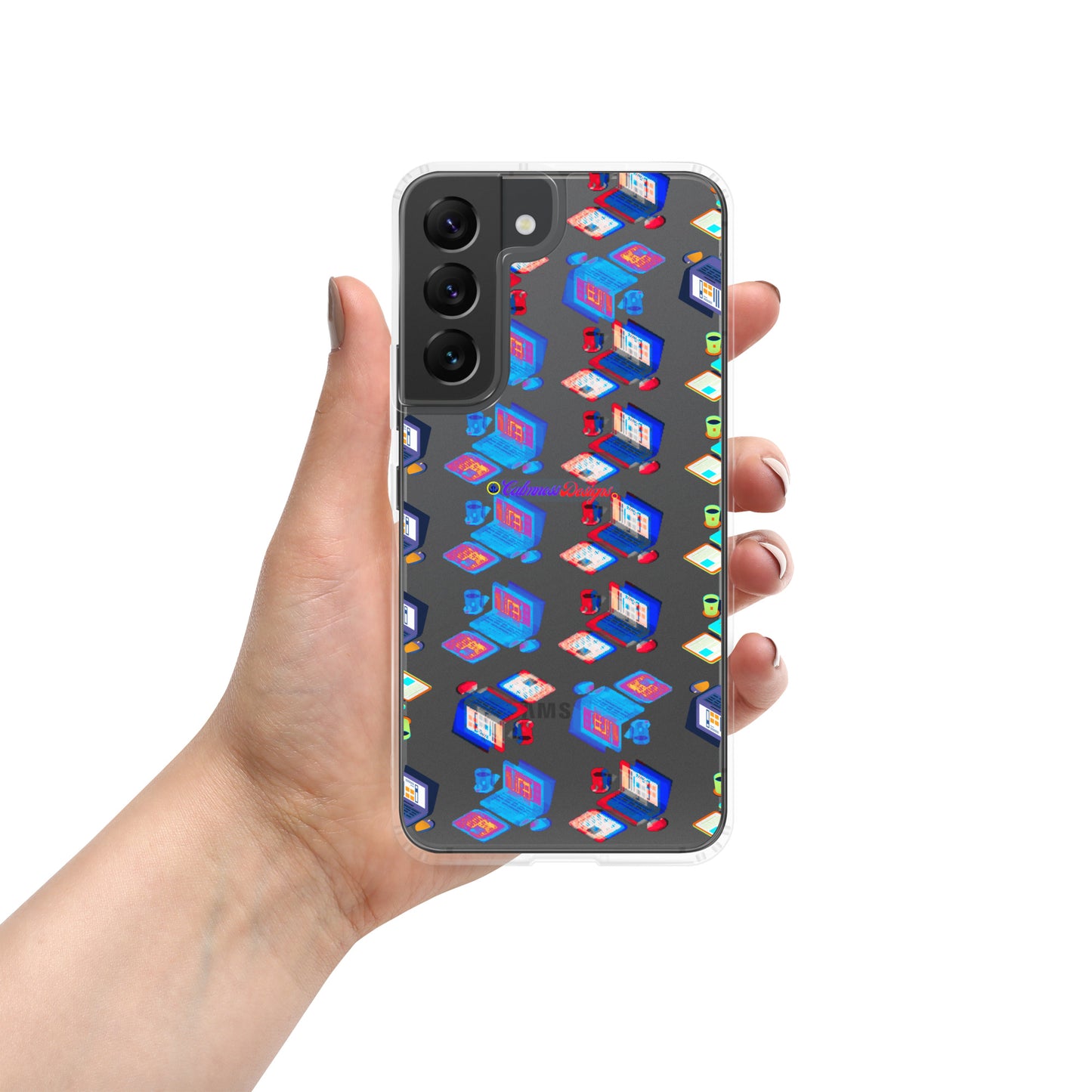 Isomentric Textured Workspace, Calmness Designs, Creative Designs, Clear Case for Samsung®