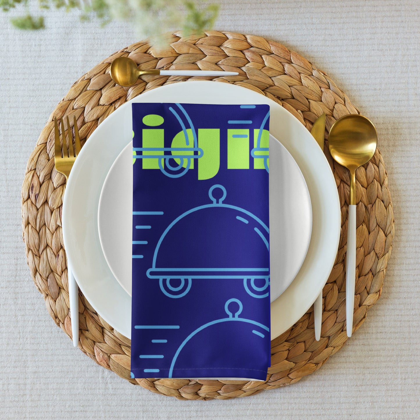 Food Delivery Icon Outline Style, CALMNESS DESIGNS, Creative Designer's, Cloth napkin set