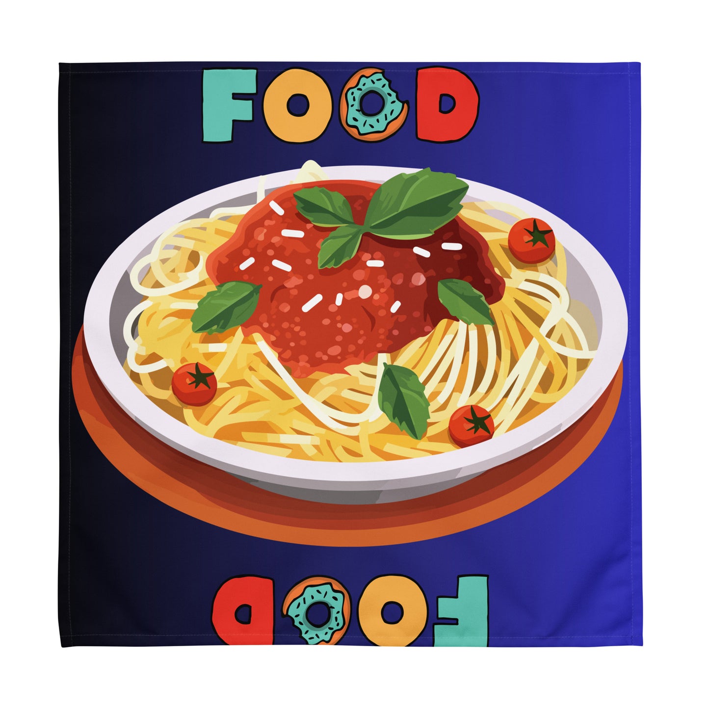Colorful Donut in Food, Vector Spaghetti Comfort Food, Tomato-Sauce, CALMNESS DESIGNS, Creative Designer's, Cloth napkin set