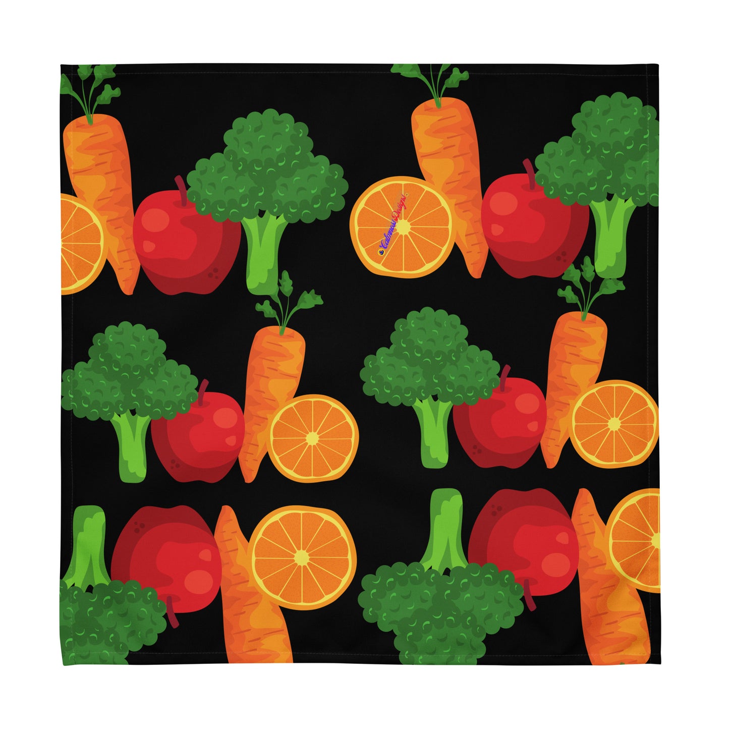 Fresh Vegetables and Fruits Healthy Food, Carrot, Apple, Broccoli, Orange, CALMNESS DESIGNS, Creative Designer's, Cloth napkin set